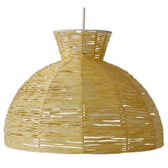 Lampada a sospensione in rafia Bast della metà del secolo scorso, Germania, anni '70