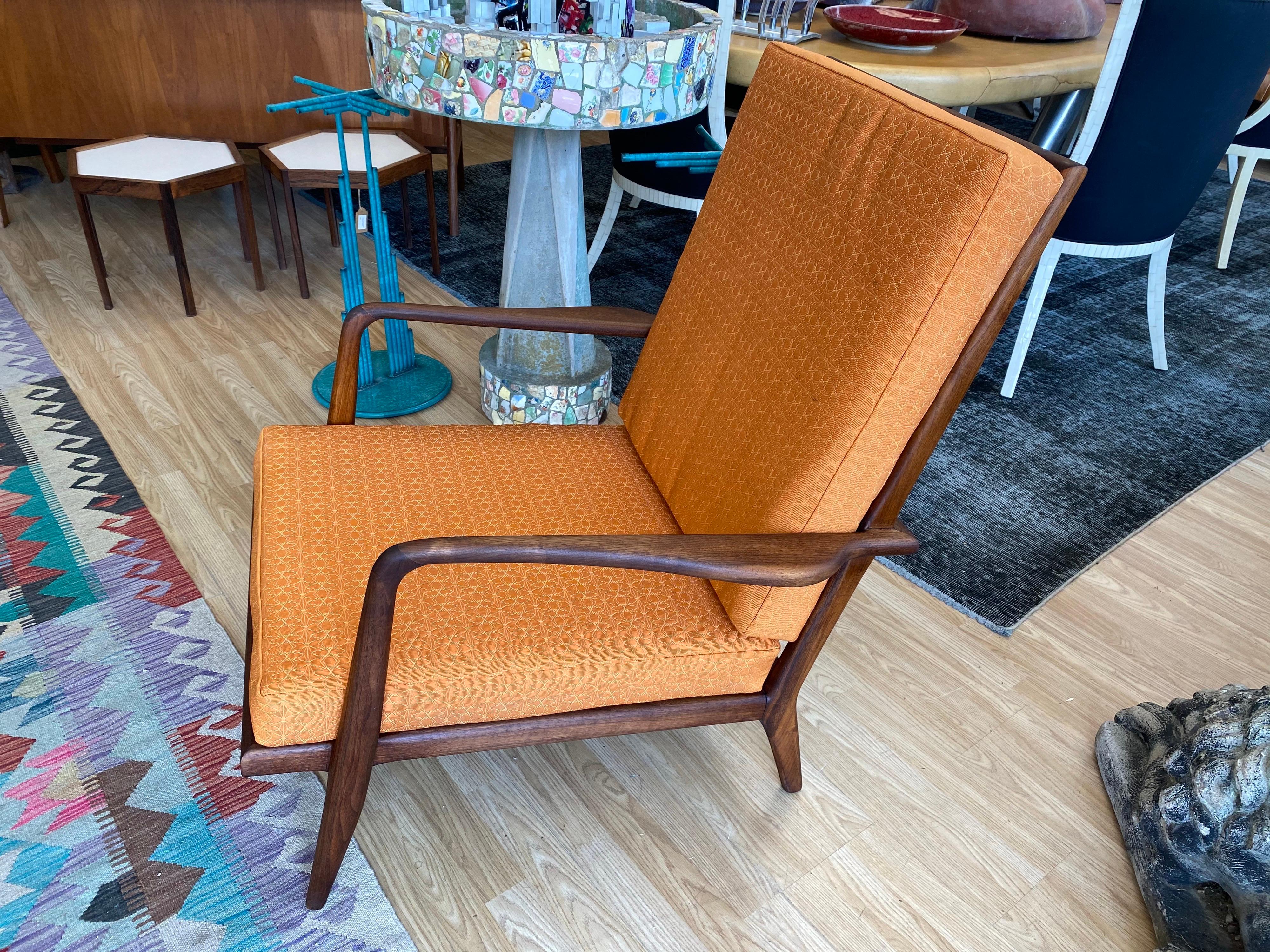 Mid-Century Modern Rail Back High-Back Lounge Chair 1