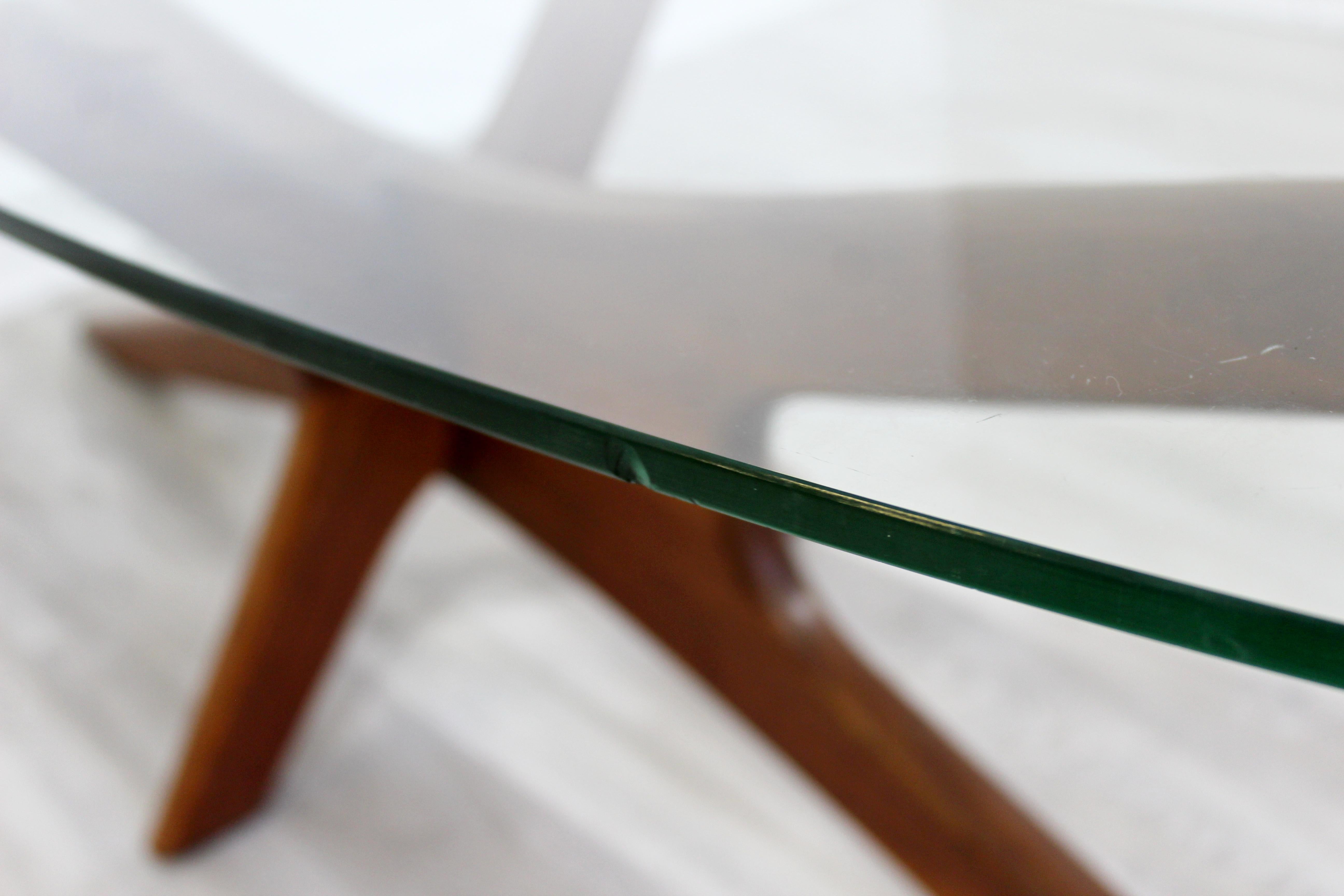 Mid-20th Century Mid-Century Modern Rare Adrian Pearsall Oval Jacks Coffee Table Glass Walnut