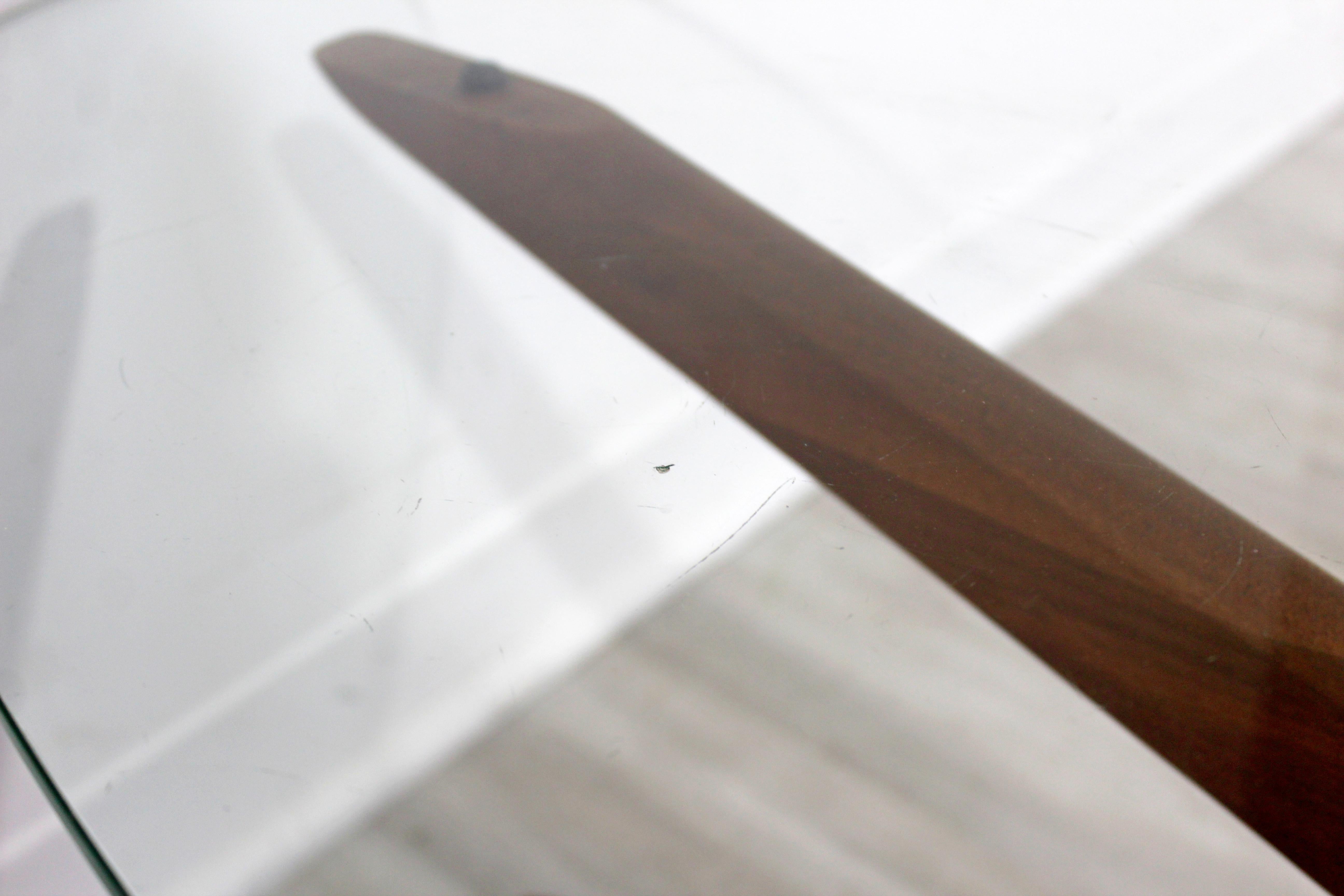 Mid-Century Modern Rare Adrian Pearsall Oval Jacks Coffee Table Glass Walnut 1