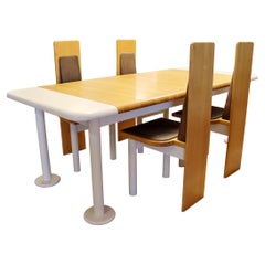 Retro Mid-Century Modern Rare Alvar Aalto Attr. Expandable Dining Table & 4 Chairs