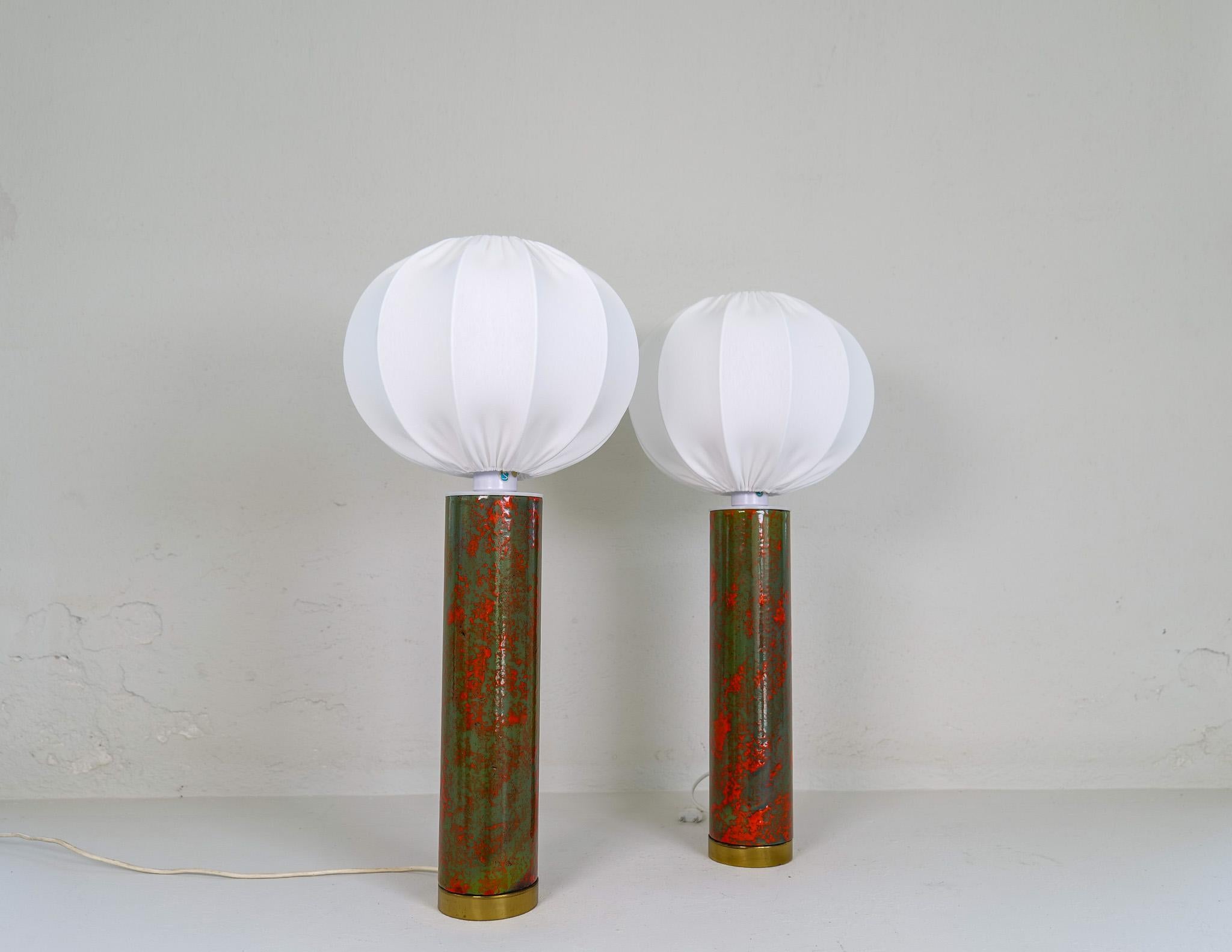 Swedish Mid-Century Modern Rare and Large Ceramic Table Lamps, Sweden, 1960s For Sale