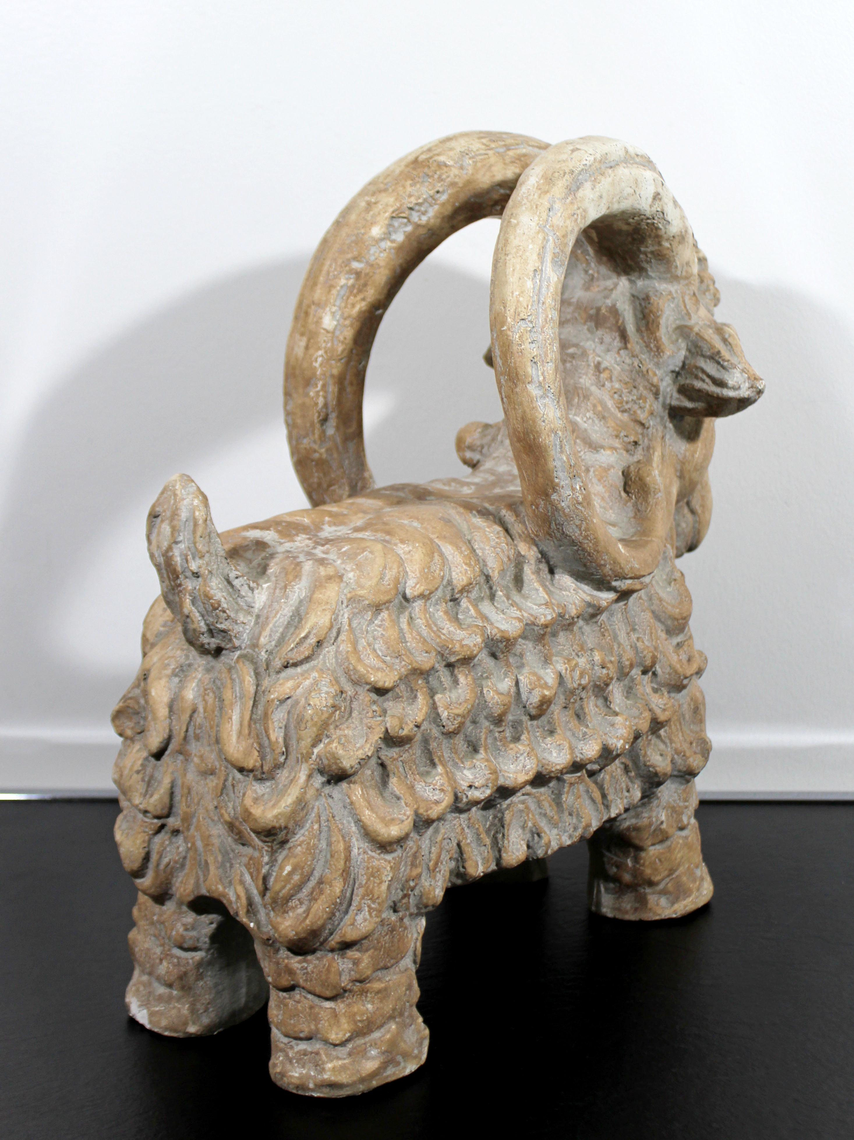Late 20th Century Mid-Century Modern Rare Austin Production Signed Aries Ram Table Sculpture, 1971