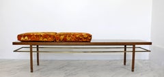 Mid-Century Modern Rare Harvey Probber Brass Frame Bench Lenor Larsen Cushions