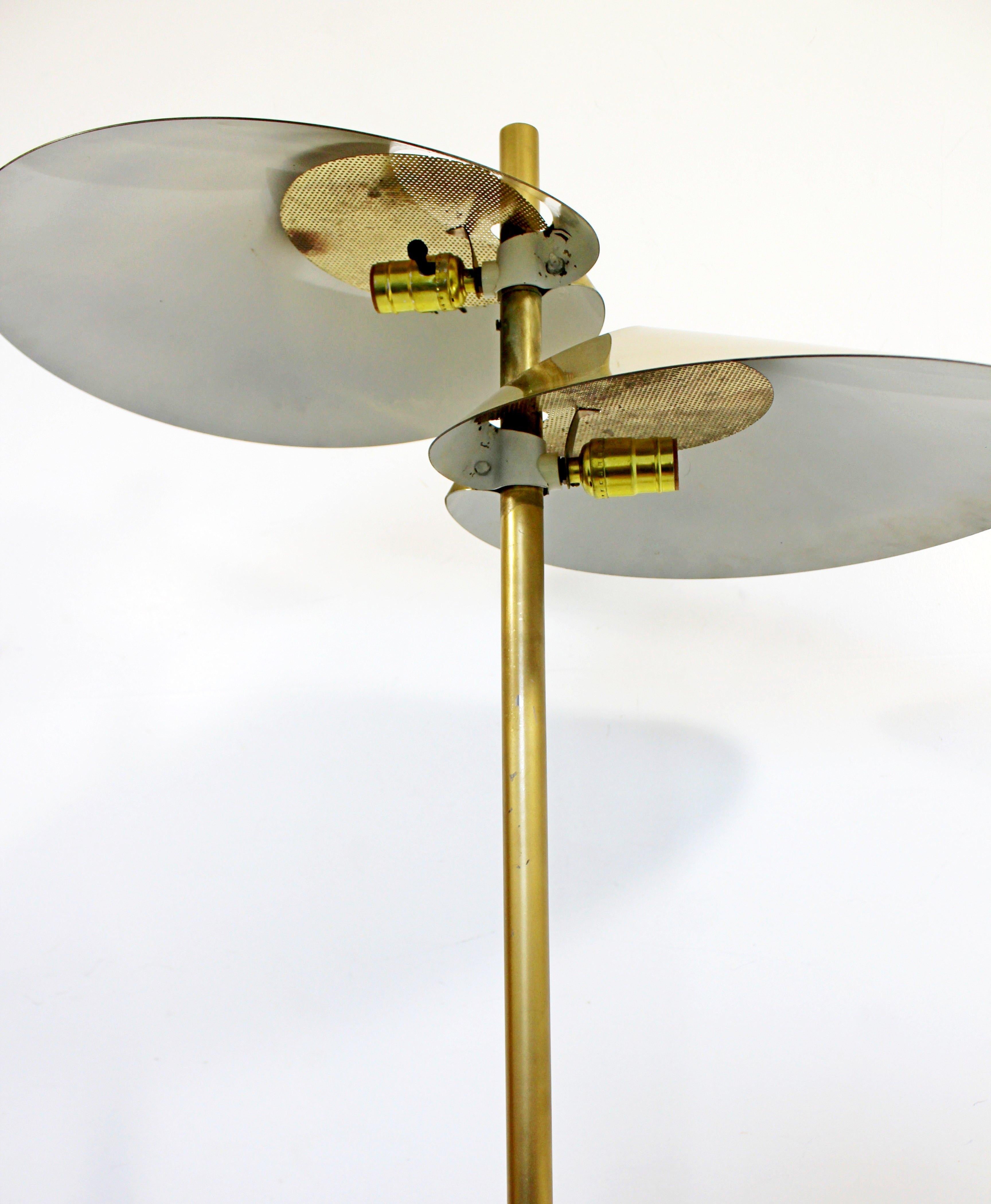 Mid-Century Modern Rare Jere Brass Lily Pad Petal Floor Lamp Signed, Dated 1977 2