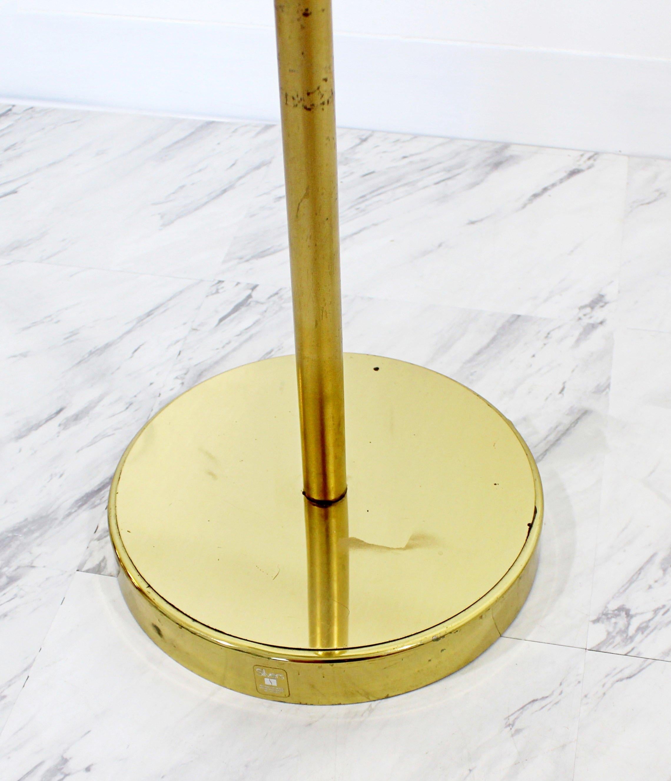 Mid-Century Modern Rare Jere Brass Lily Pad Petal Floor Lamp Signed, Dated 1977 3
