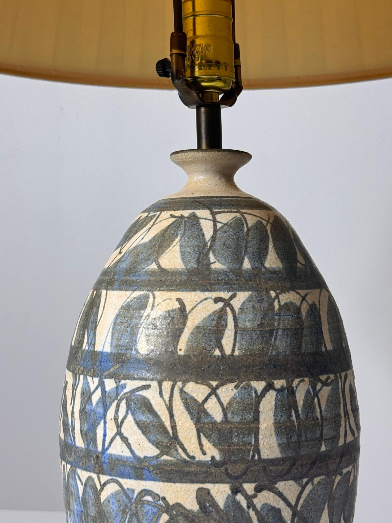 Seltene JT Abernathy Studio Pottery Keramik-Tischlampe, Mid-Century Modern, 1960er Jahre im Angebot 3