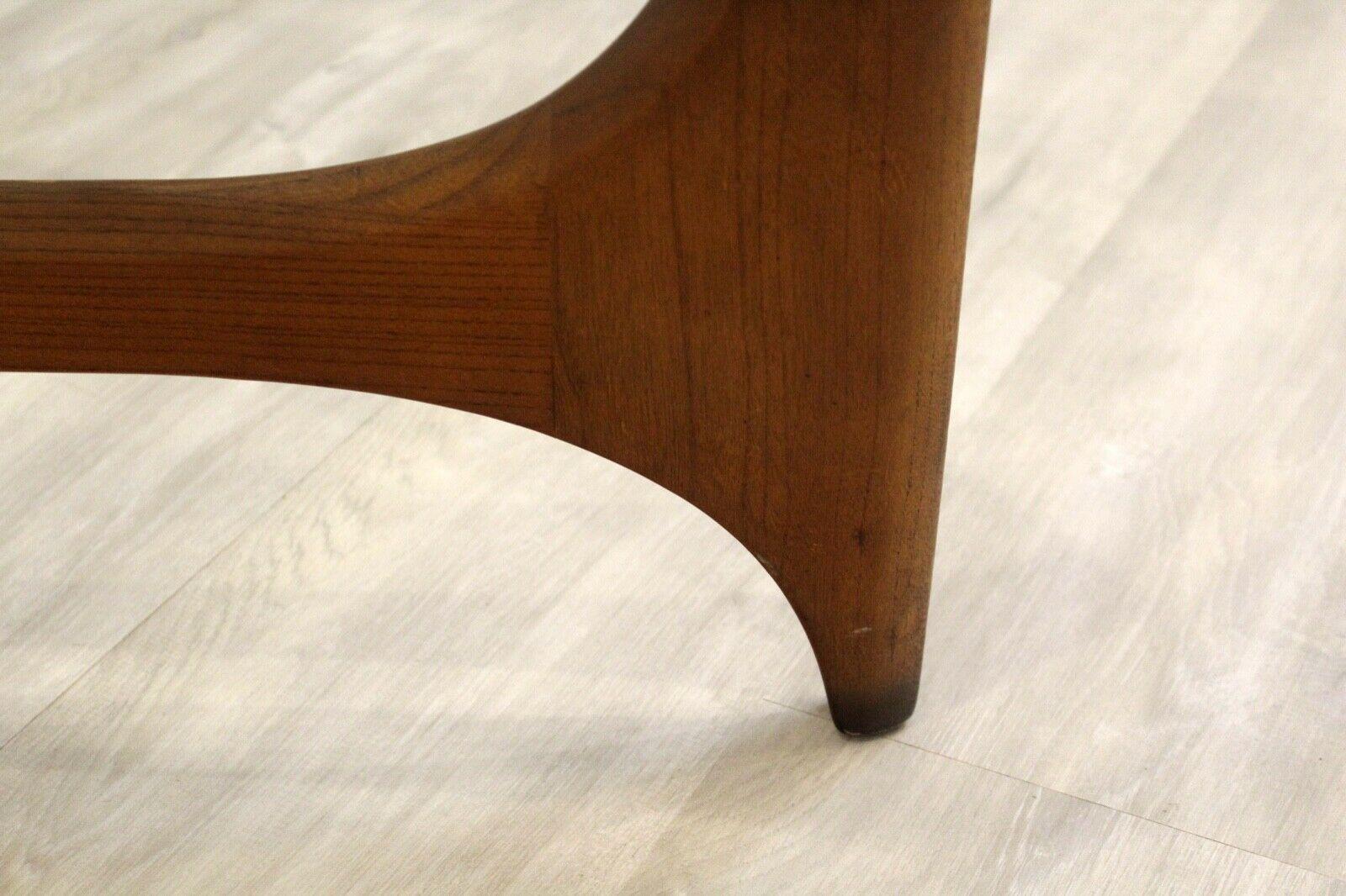 Glass Mid-Century Modern Rare Lane Walnut Wood Amoeba Coffee Table