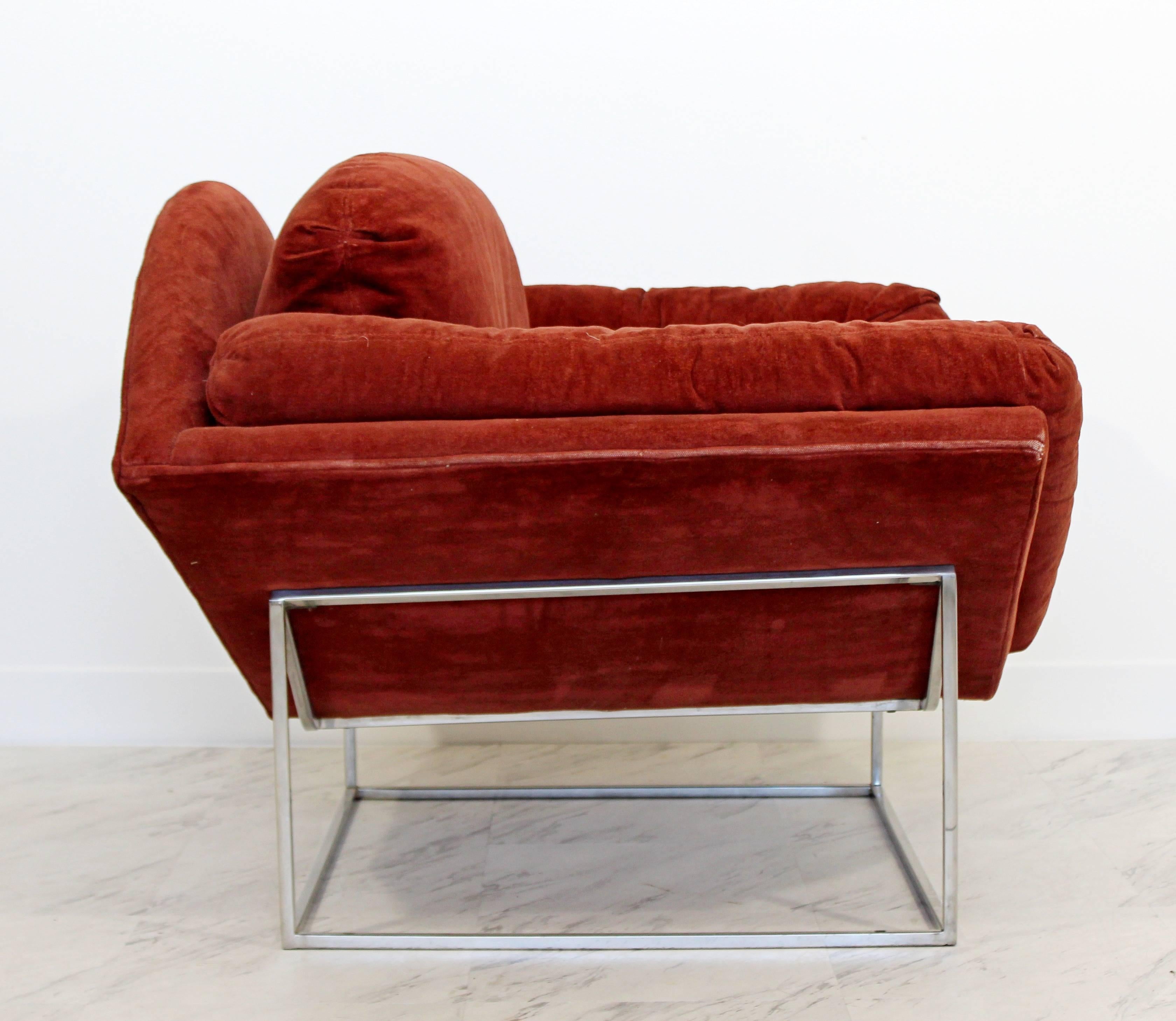 Mid-20th Century Mid-Century Modern Rare Milo Baughman Floating Chrome Lounge Chair, 1960s