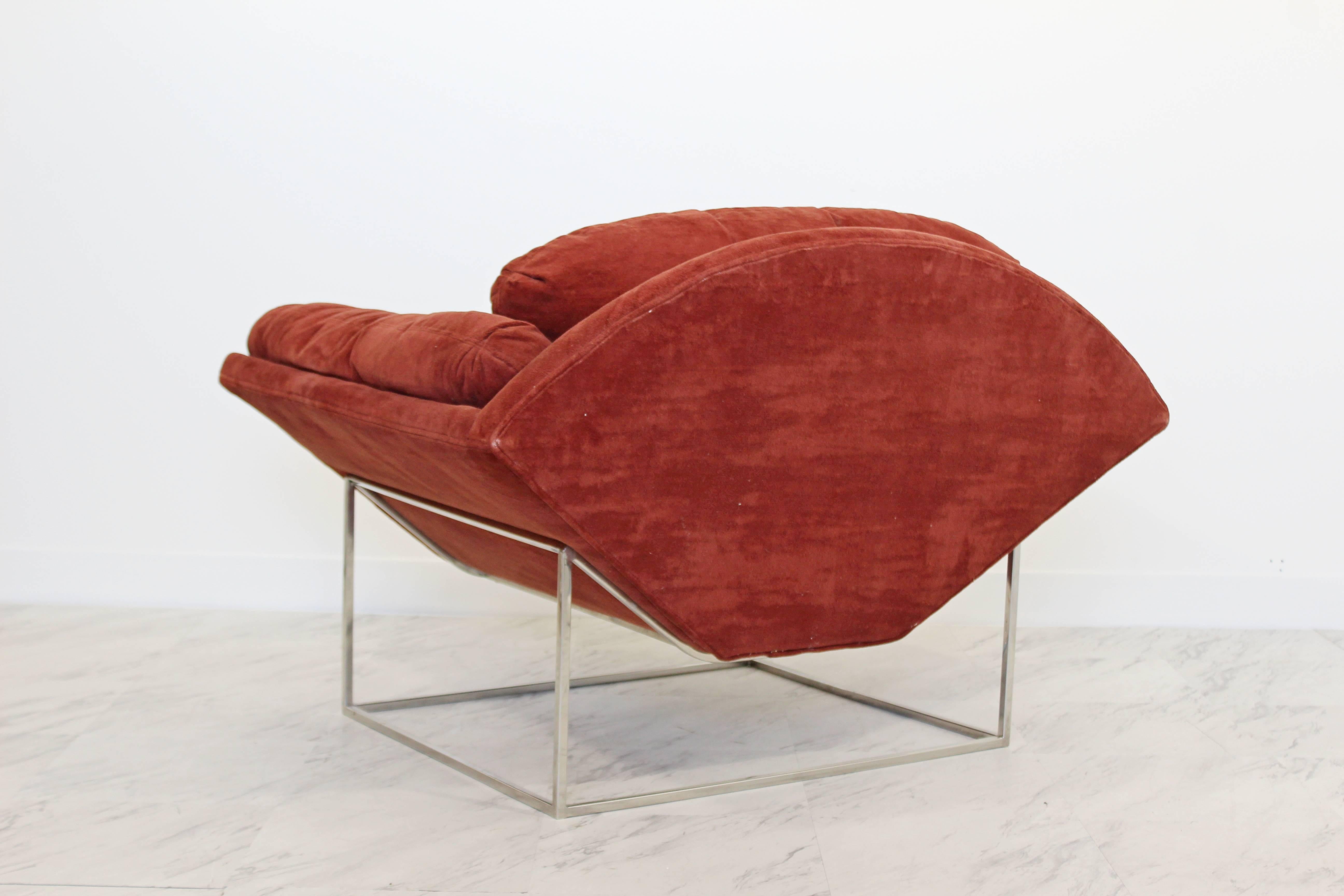 Mid-Century Modern Rare Milo Baughman Floating Chrome Lounge Chair, 1960s 1