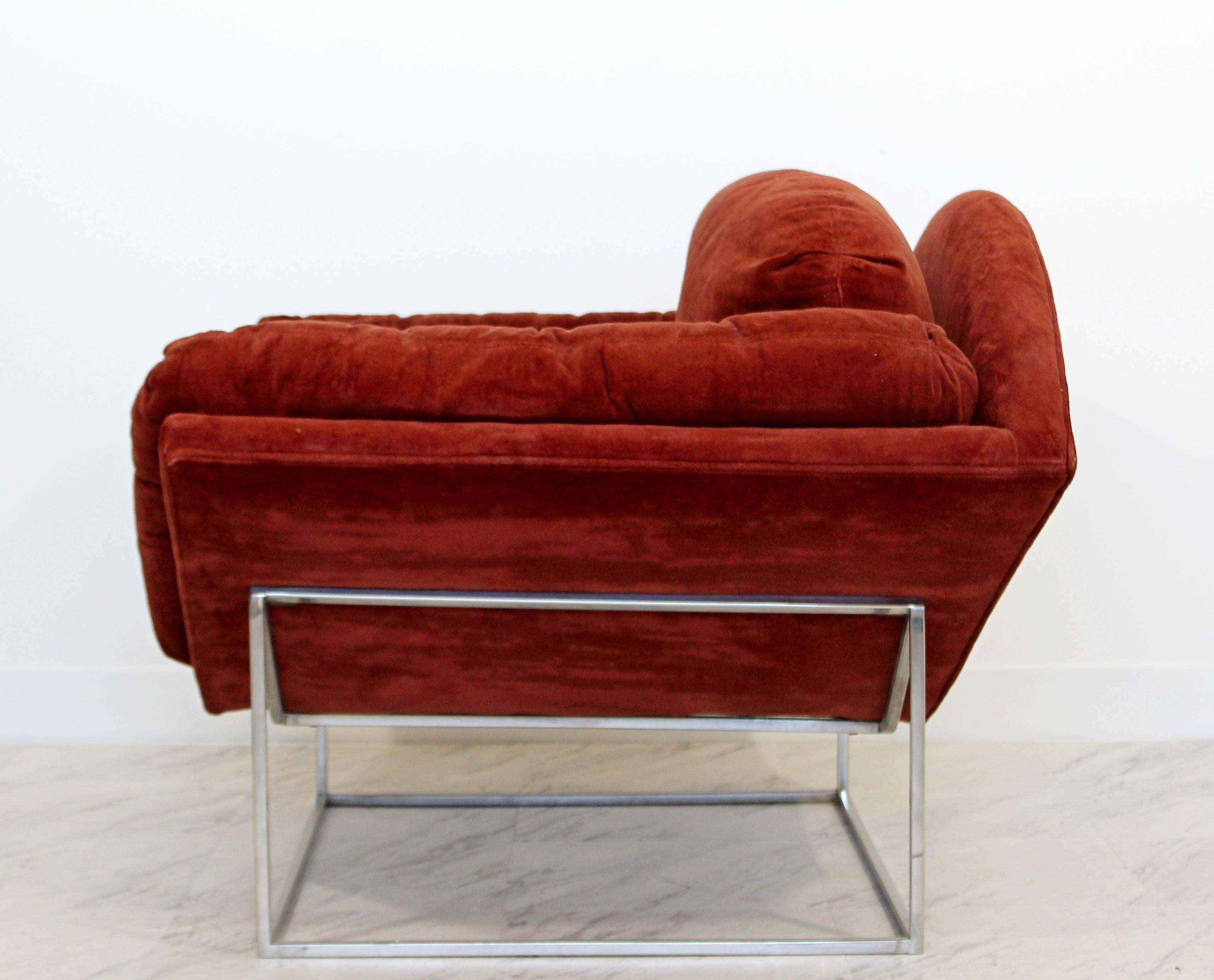 Mid-Century Modern Rare Milo Baughman Floating Chrome Lounge Chair, 1960s 2