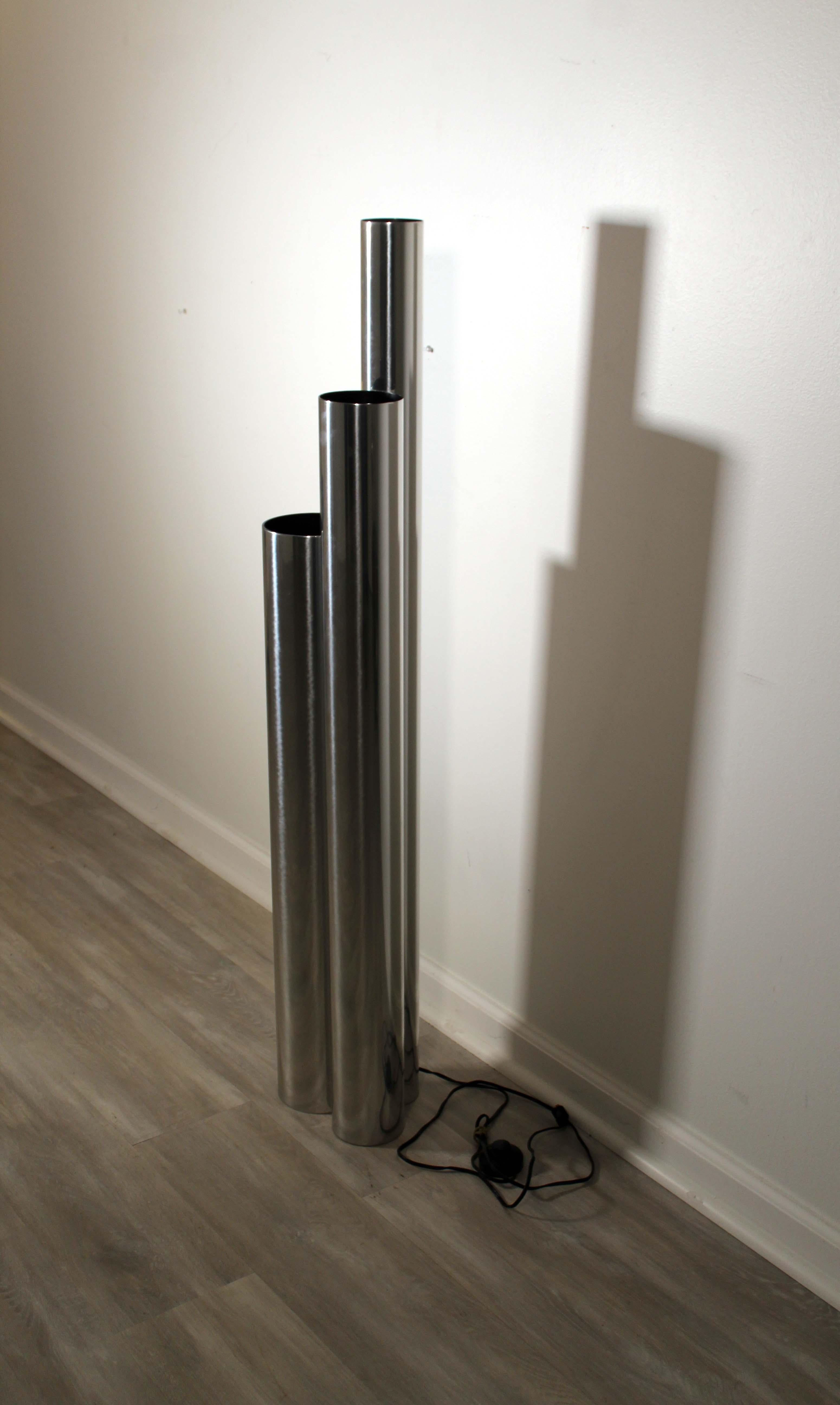 Mid-Century Modern Mid Century Modern Rare Sonneman 3 Tube Chrome Floor Lamp