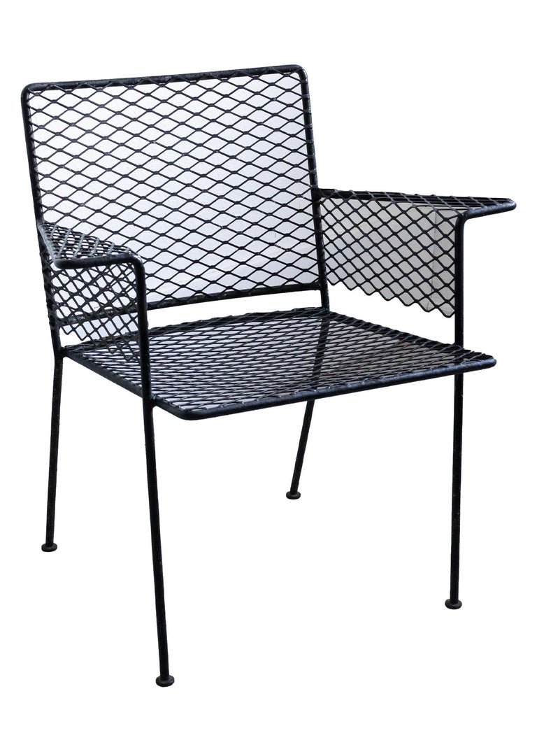 MidCentury Modern Rare Woodard Wrought Iron Accent Chair For Sale at