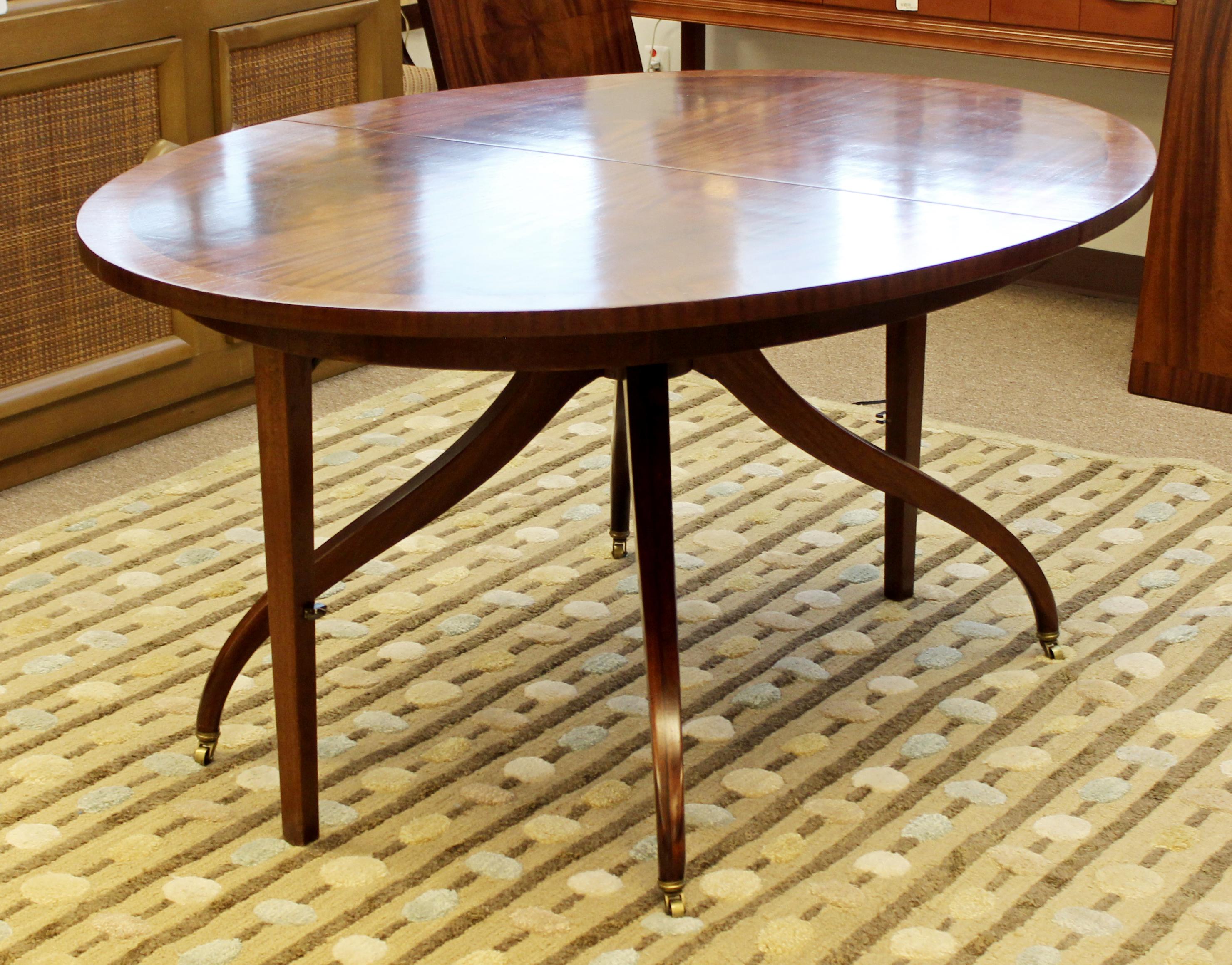Mid-Century Modern Rare Wormley for Dunbar Drop Leaf Wood Oval Dining Table 5