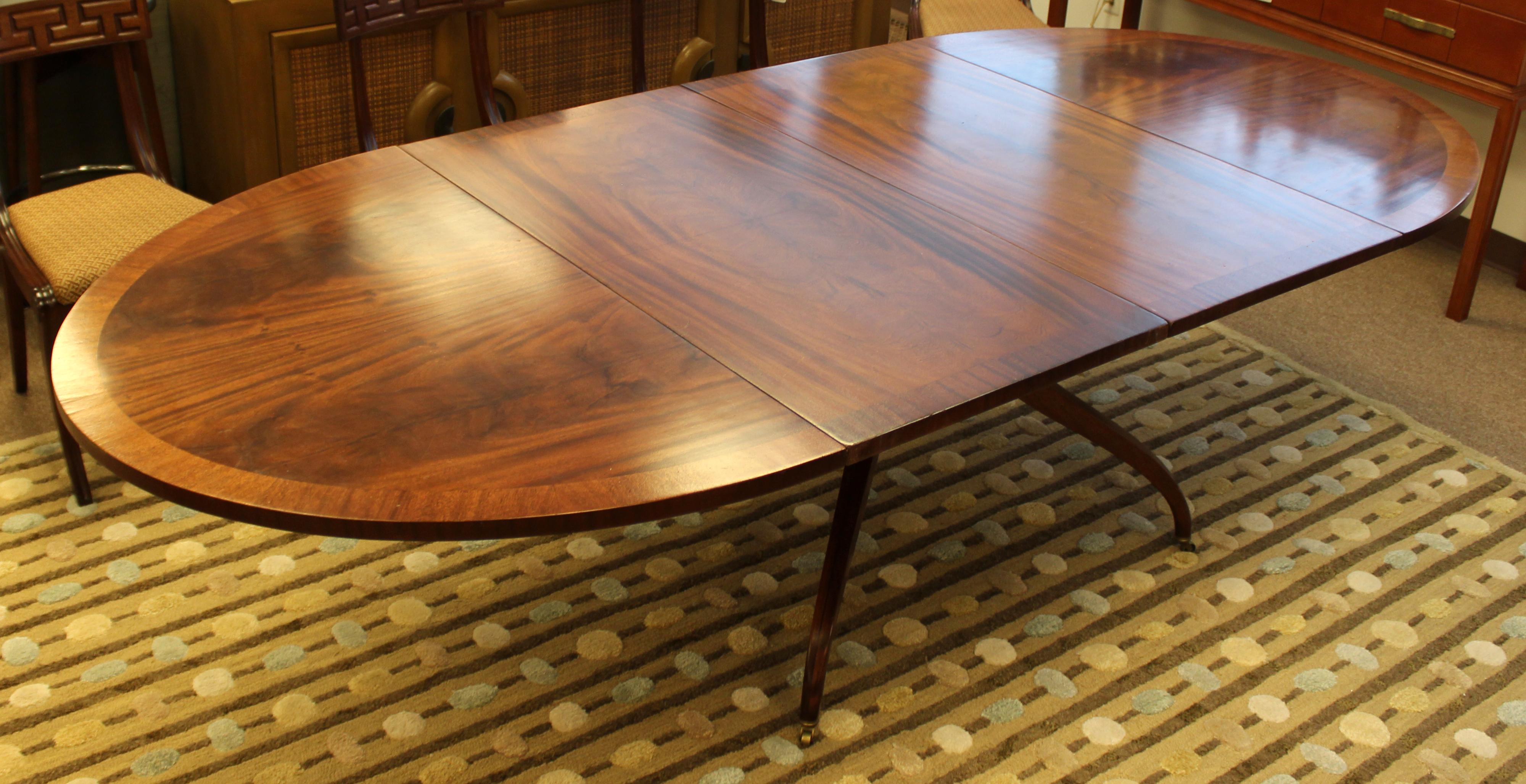 Mid-Century Modern Rare Wormley for Dunbar Drop Leaf Wood Oval Dining Table 6