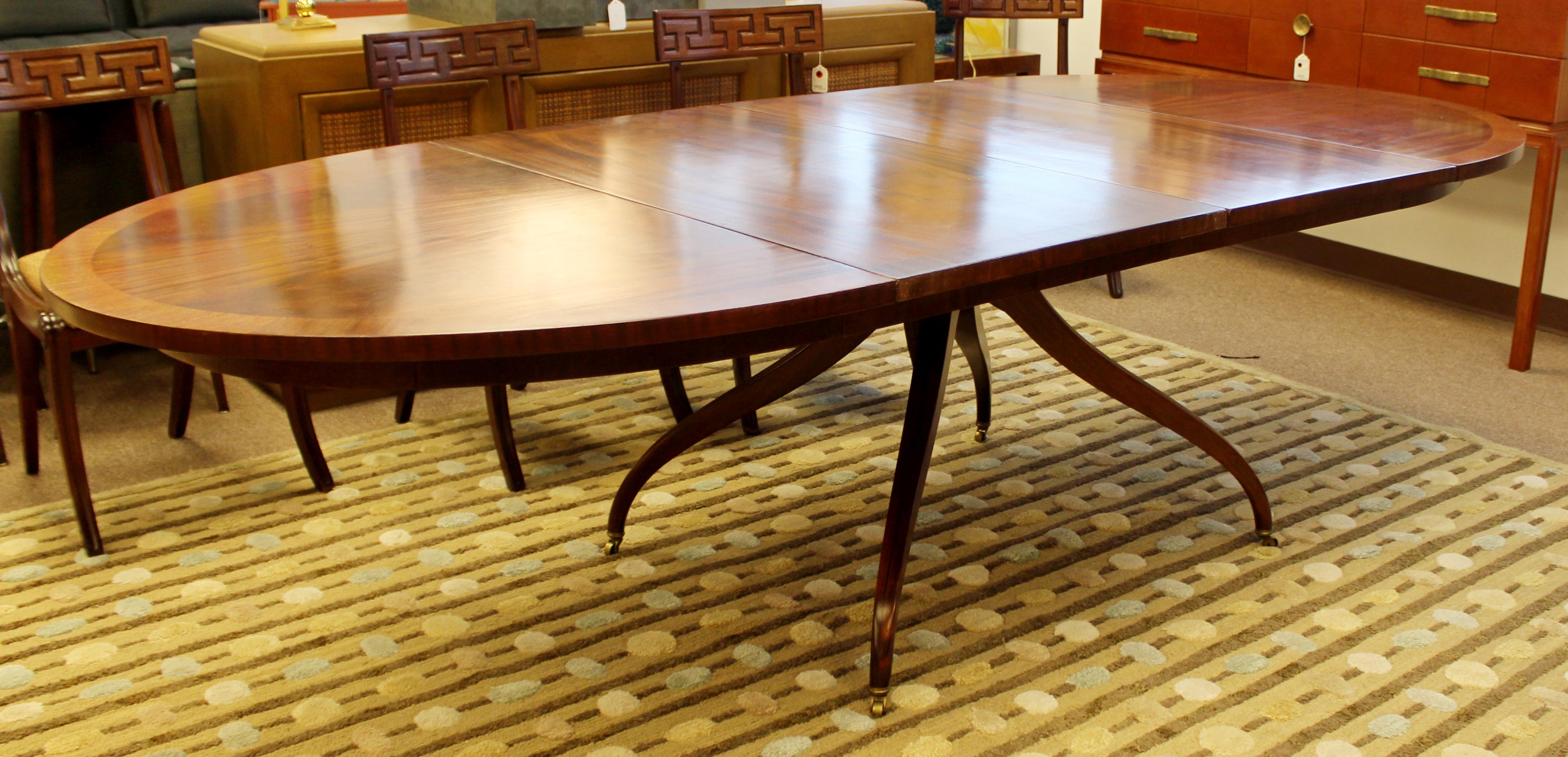 American Mid-Century Modern Rare Wormley for Dunbar Drop Leaf Wood Oval Dining Table