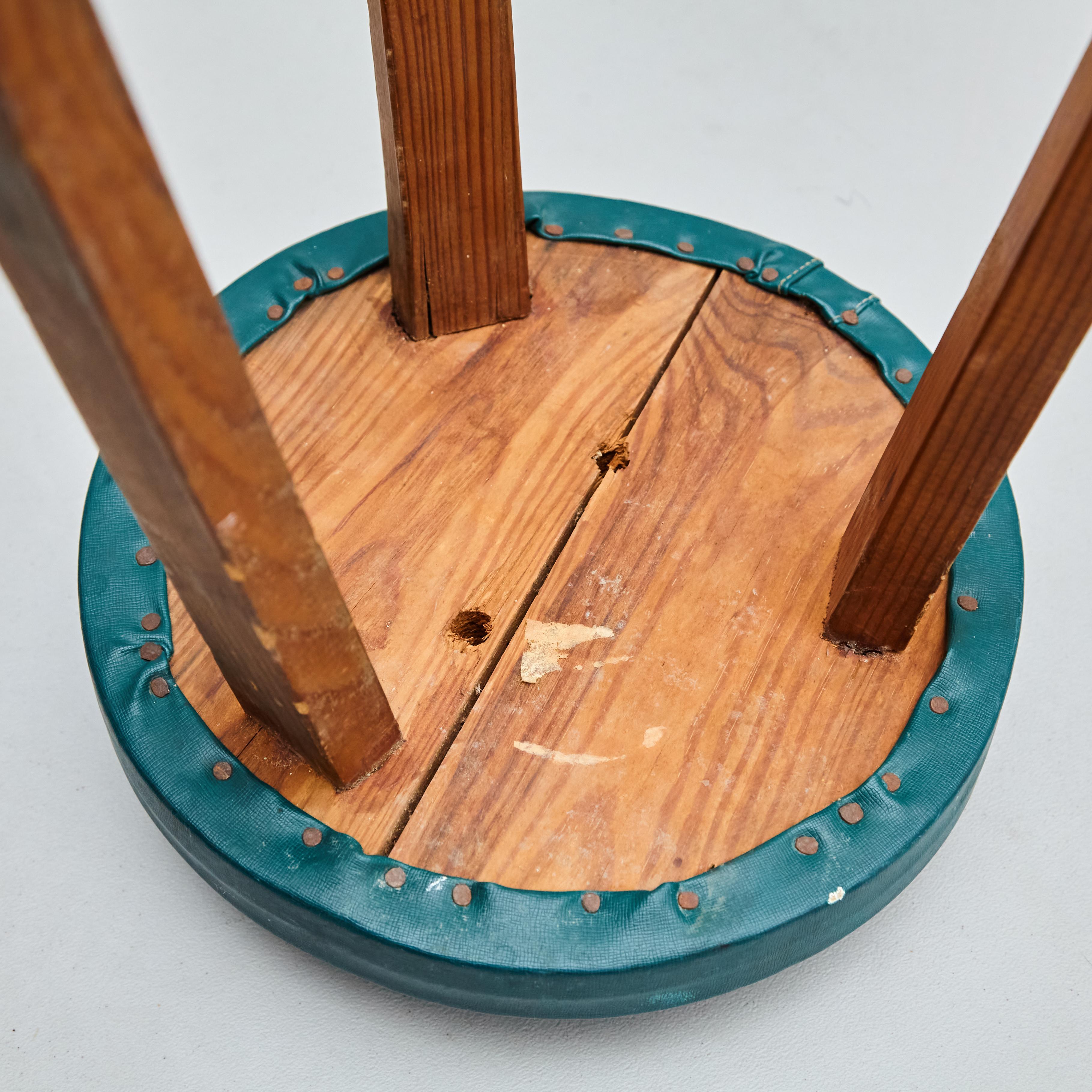 Mid-Century Modern Rationalist Wood High Stool, circa 1950 For Sale 5
