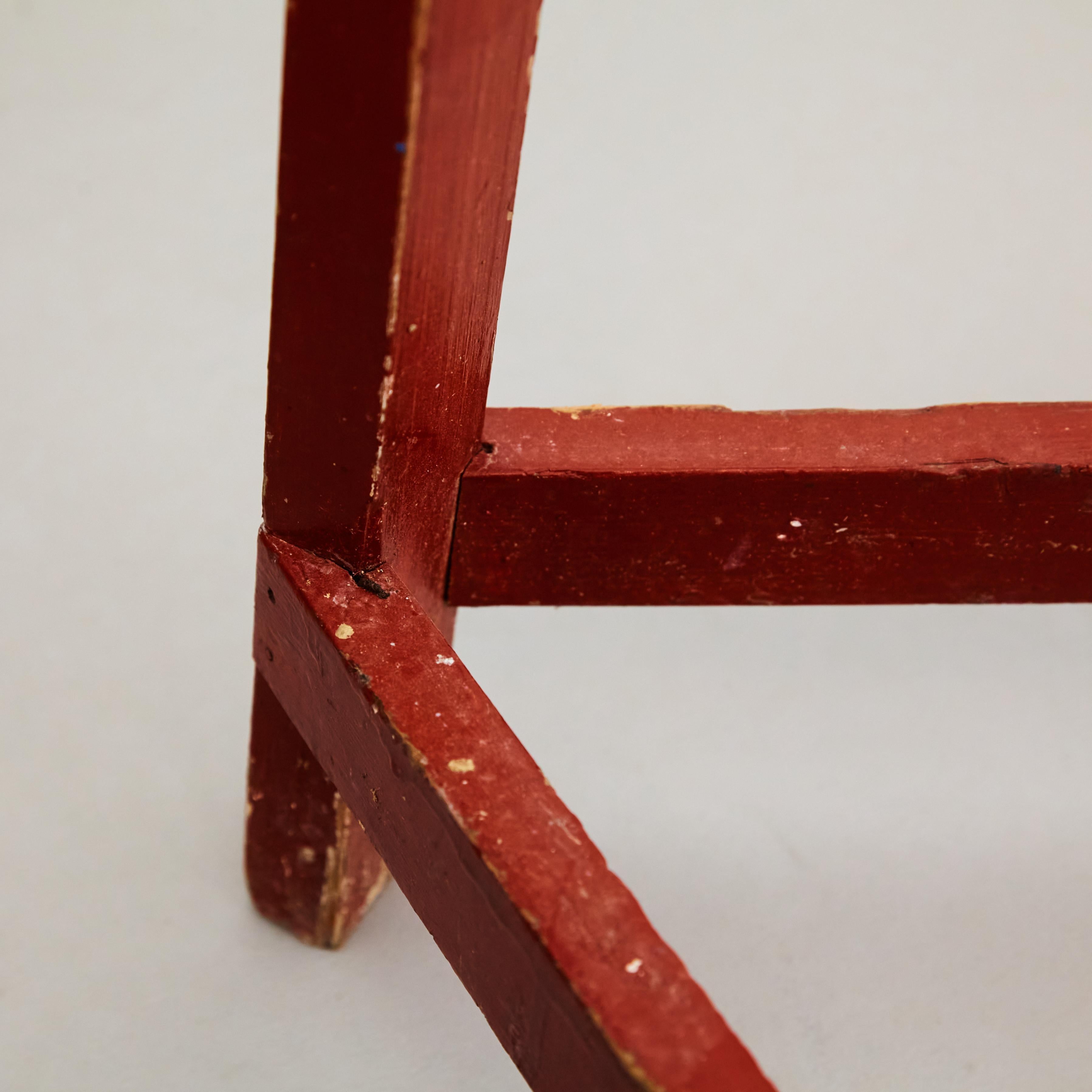 Mid-Century Modern Rationalist Wood High Stool, circa 1950 For Sale 6