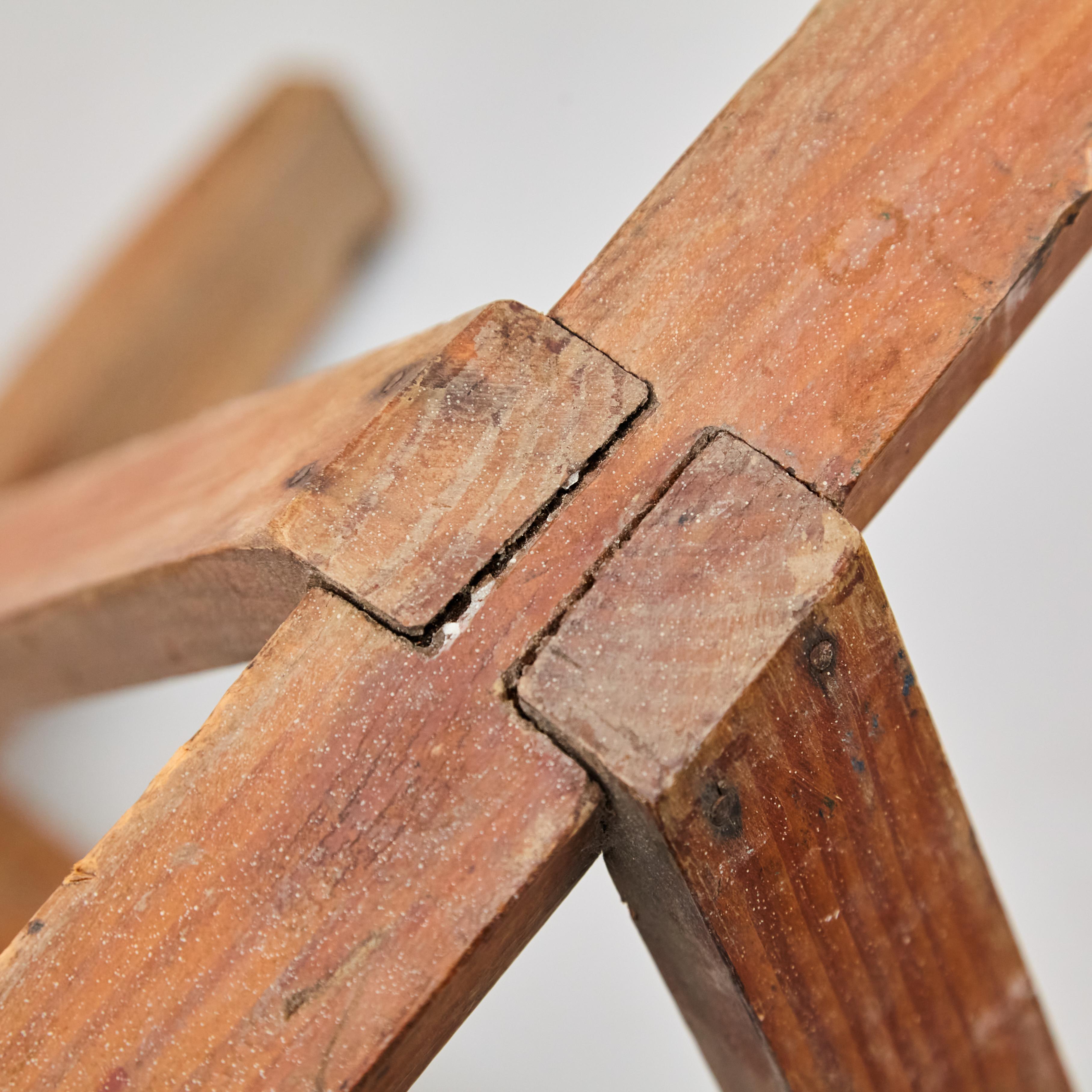 Mid-Century Modern Rationalist Wood High Stool, circa 1950 For Sale 7