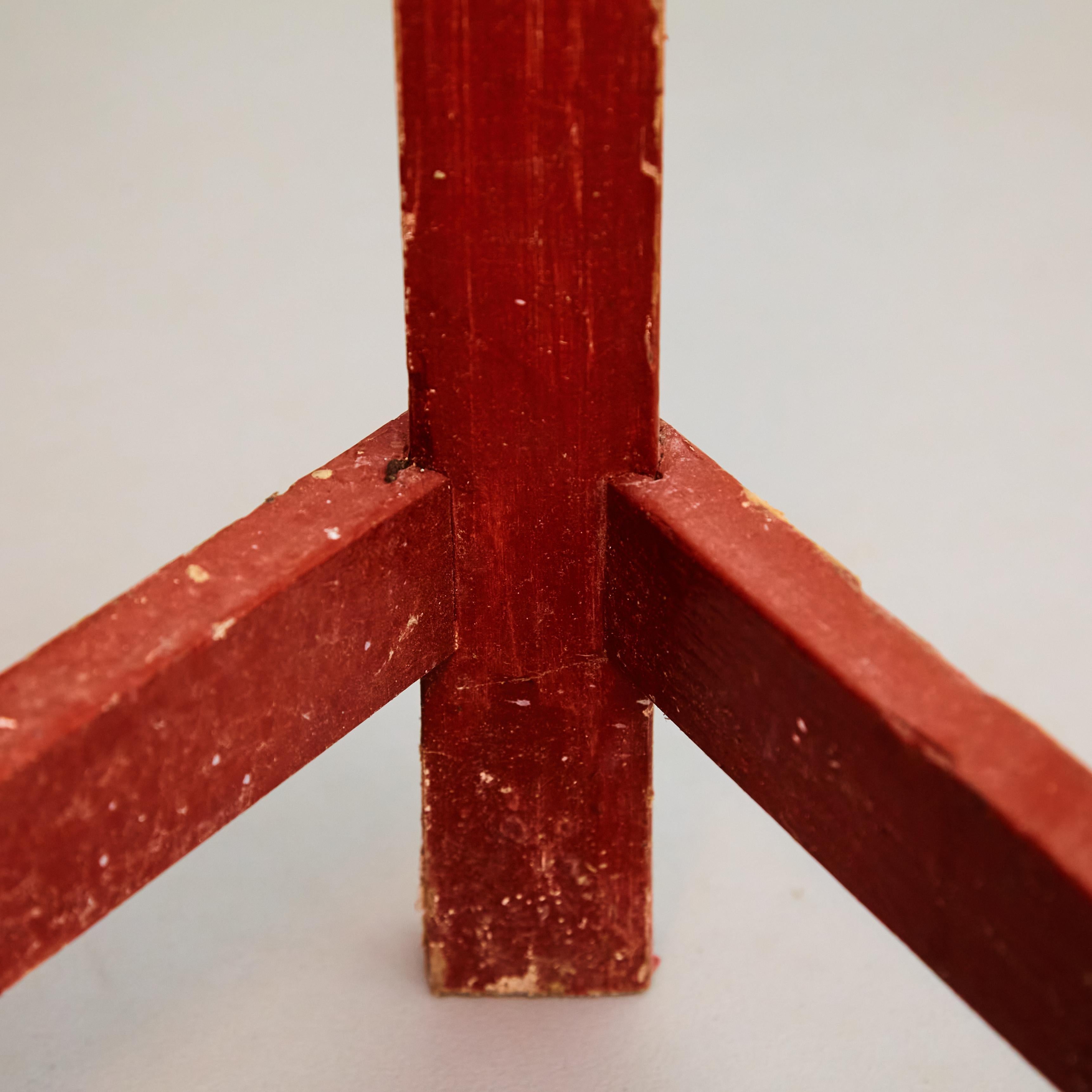 Mid-Century Modern Rationalist Wood High Stool, circa 1950 For Sale 7
