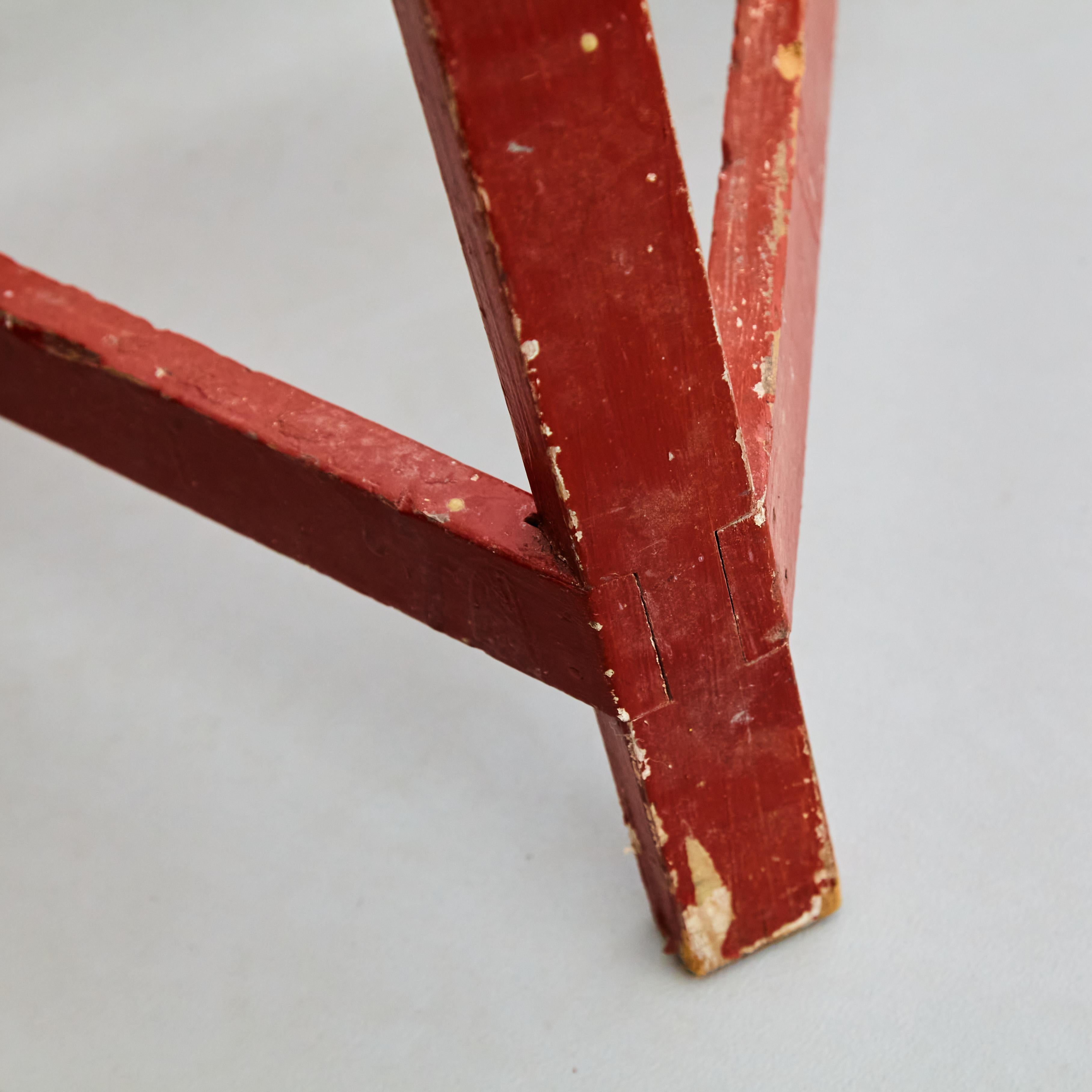 Mid-Century Modern Rationalist Wood High Stool, circa 1950 For Sale 8