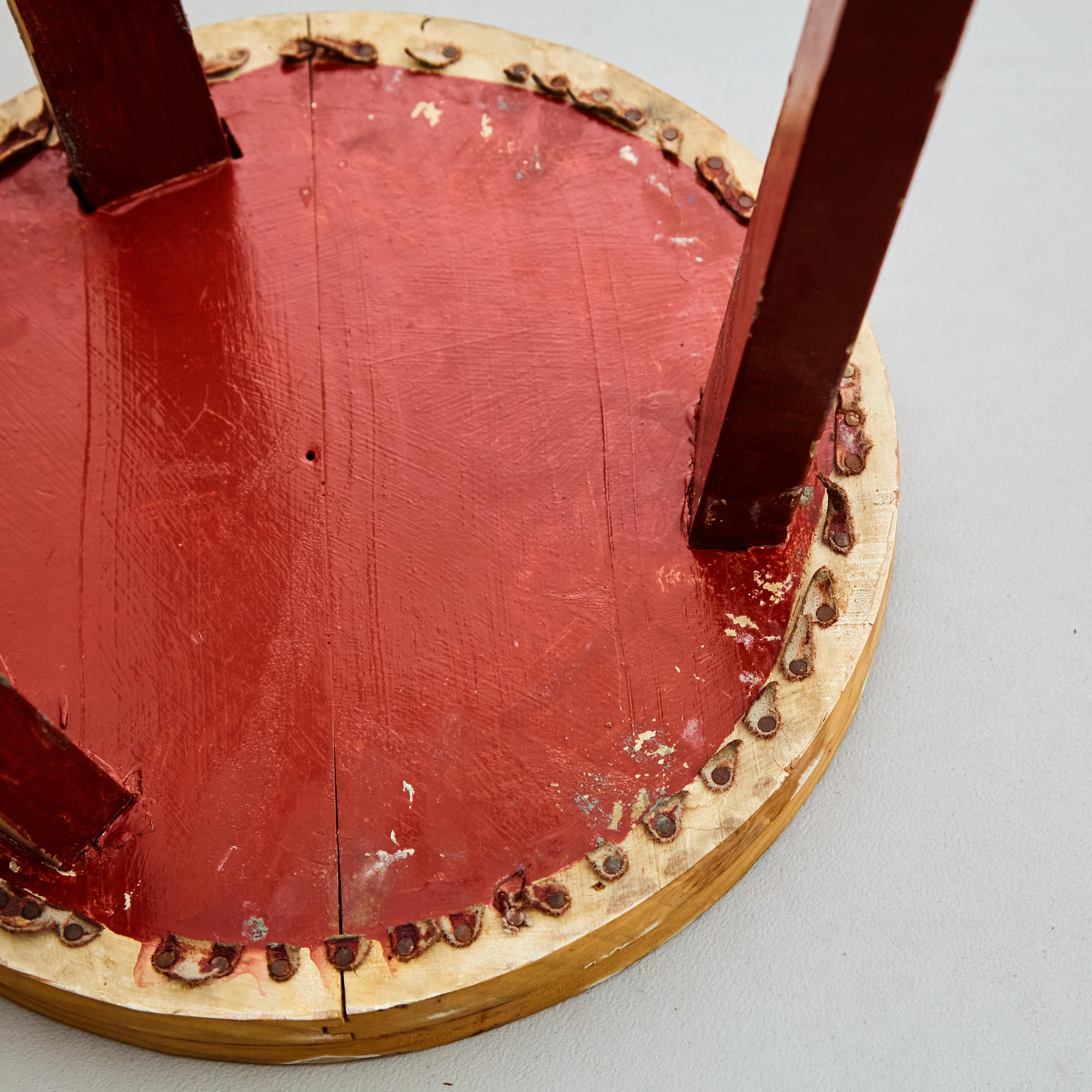Mid-Century Modern Rationalist Wood High Stool, circa 1950 For Sale 9
