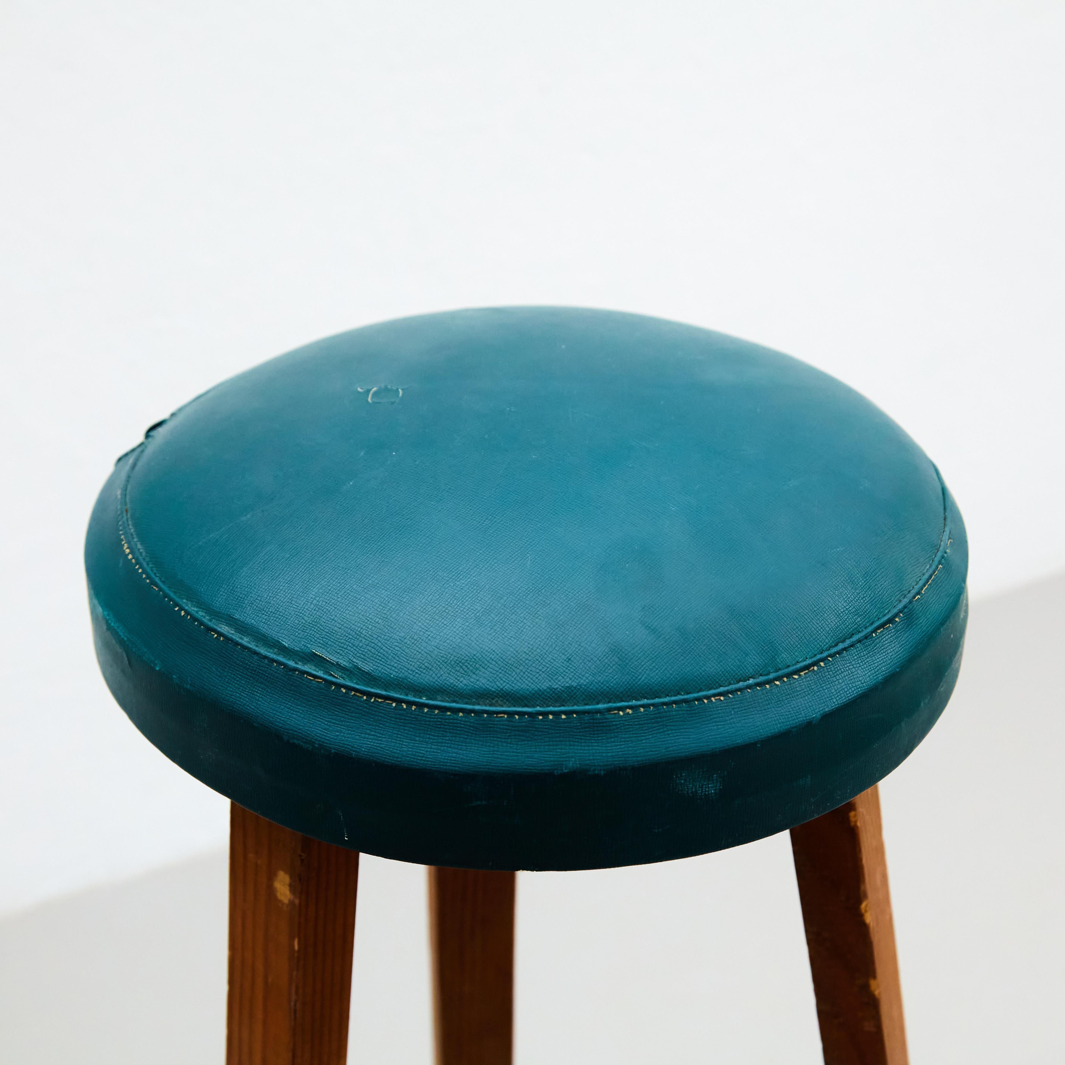 Mid-Century Modern Rationalist Wood High Stool, circa 1950 For Sale 1