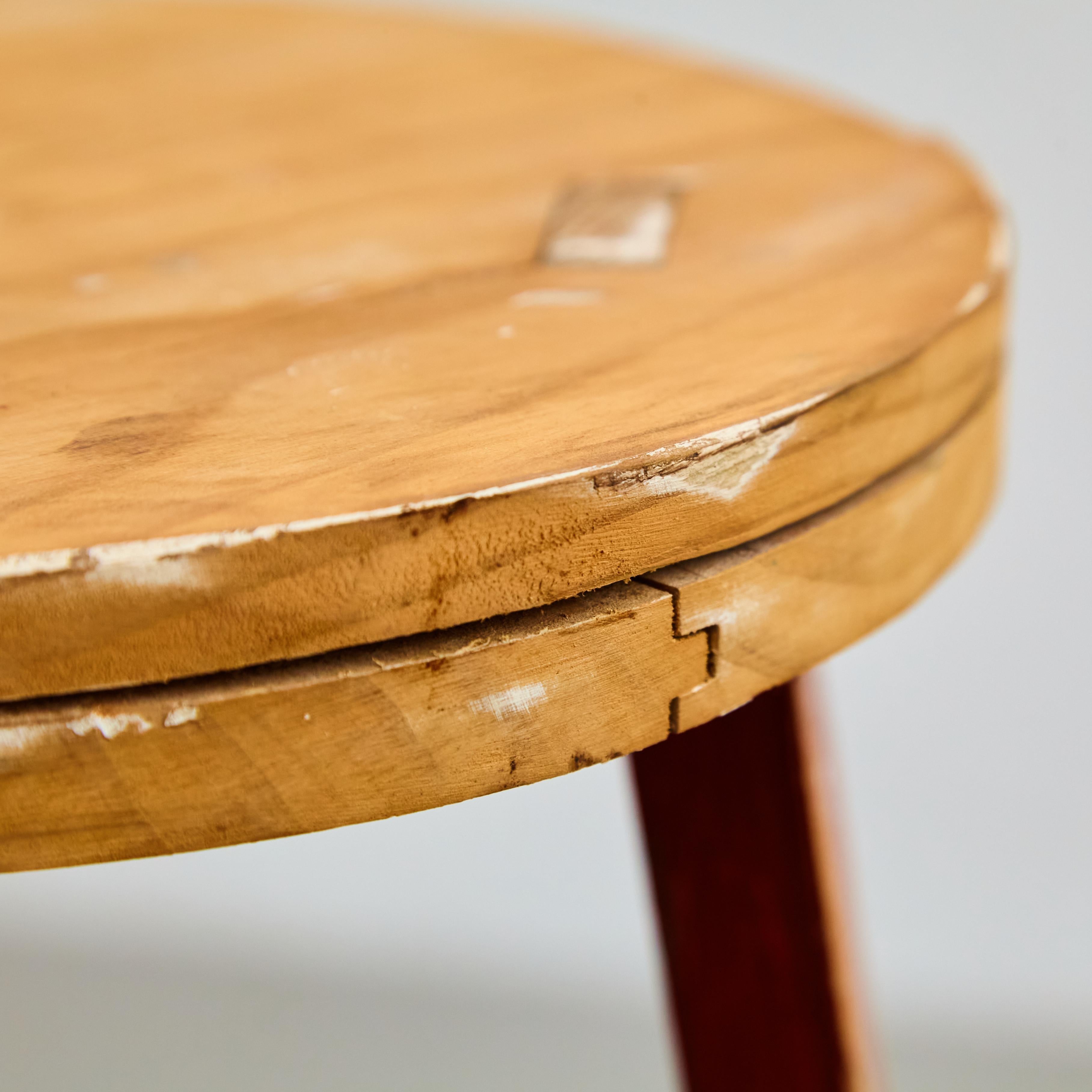 Mid-Century Modern Rationalist Wood High Stool, circa 1950 For Sale 3