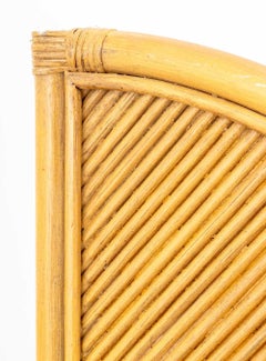 Mid-Century Modern Rattan 3-Panel Floor Screen