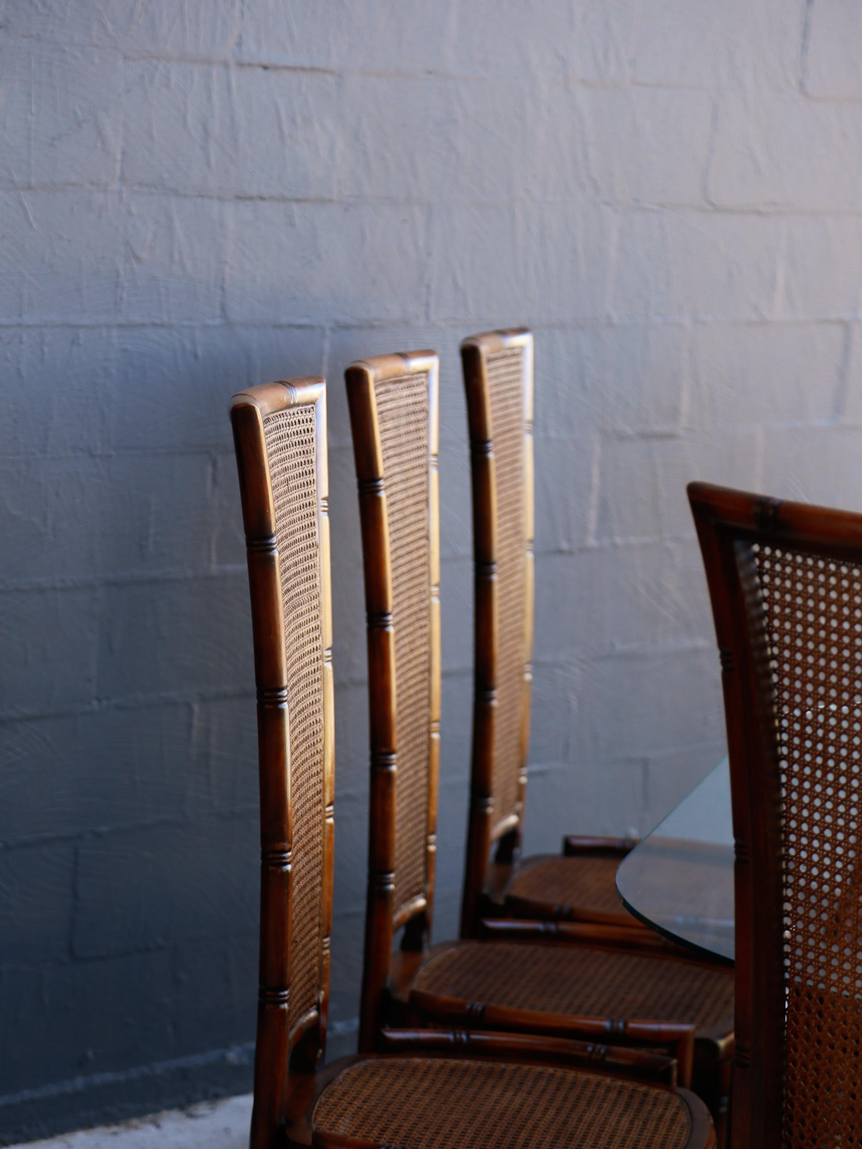 Mid-century Modern Rattan and Wood Dining Set by Marzio Cecchi for Studio Most For Sale 6