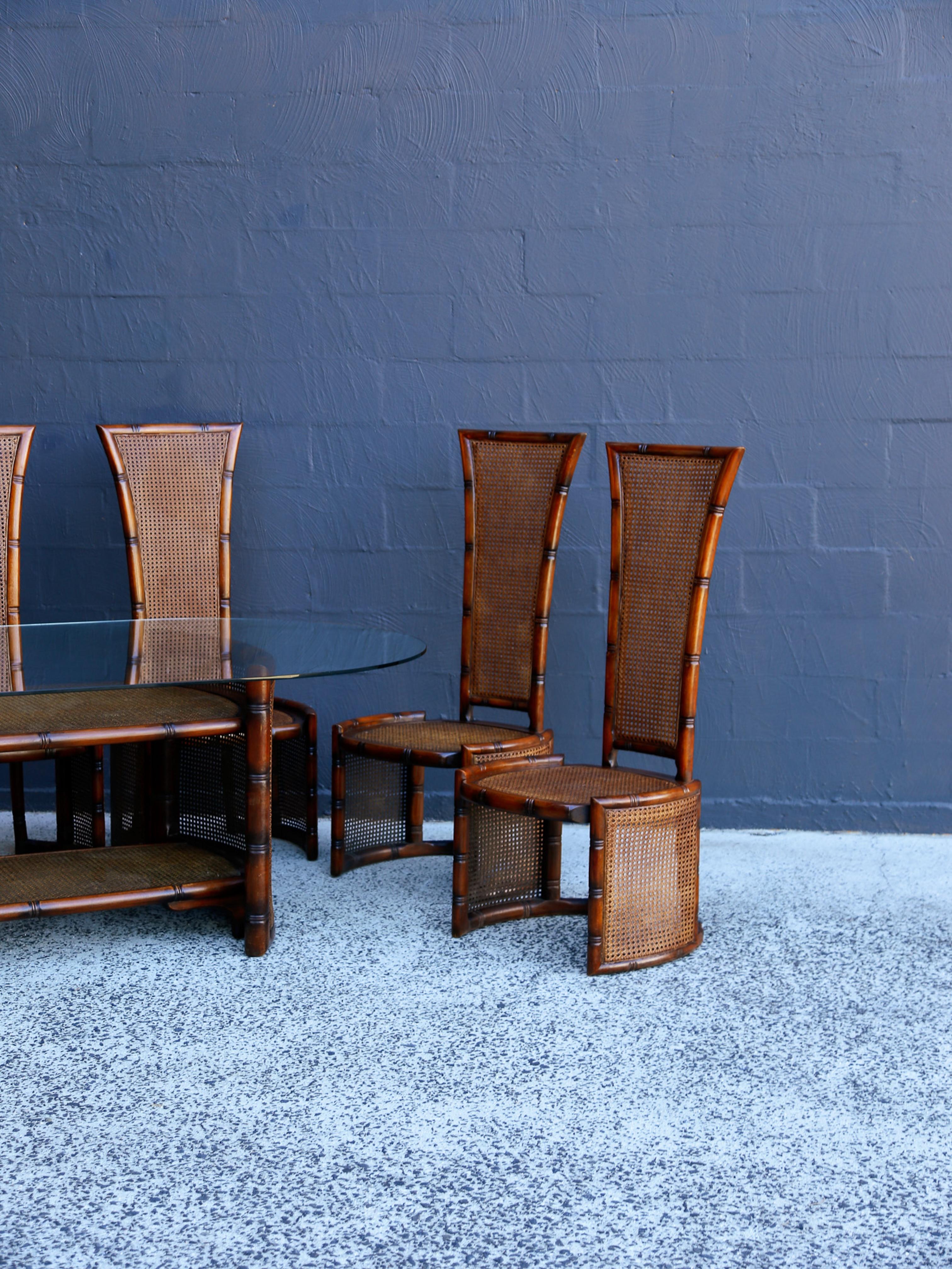 Mid-century Modern Rattan and Wood Dining Set by Marzio Cecchi for Studio Most For Sale 8