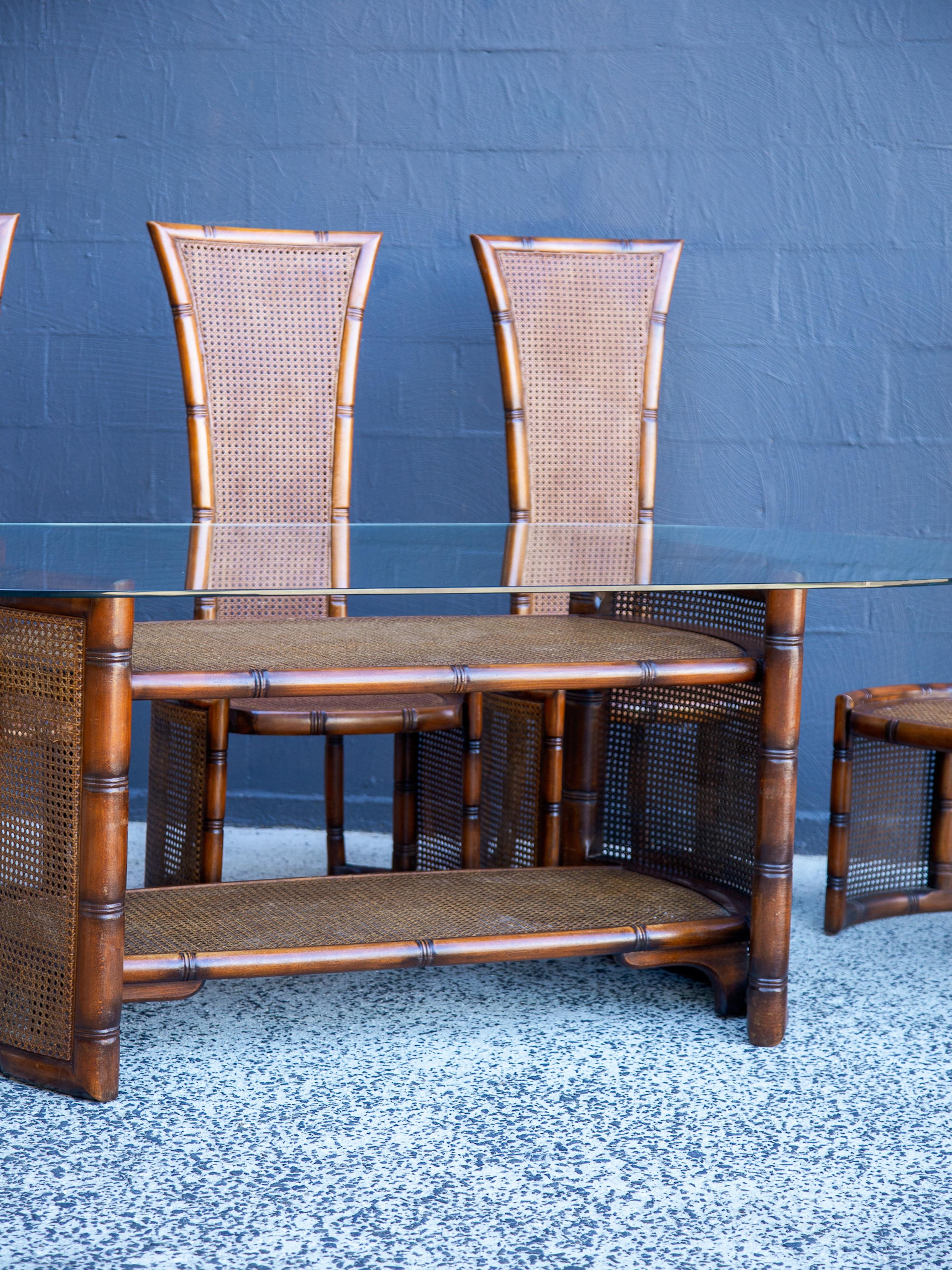 Mid-century Modern Rattan and Wood Dining Set by Marzio Cecchi for Studio Most For Sale 9