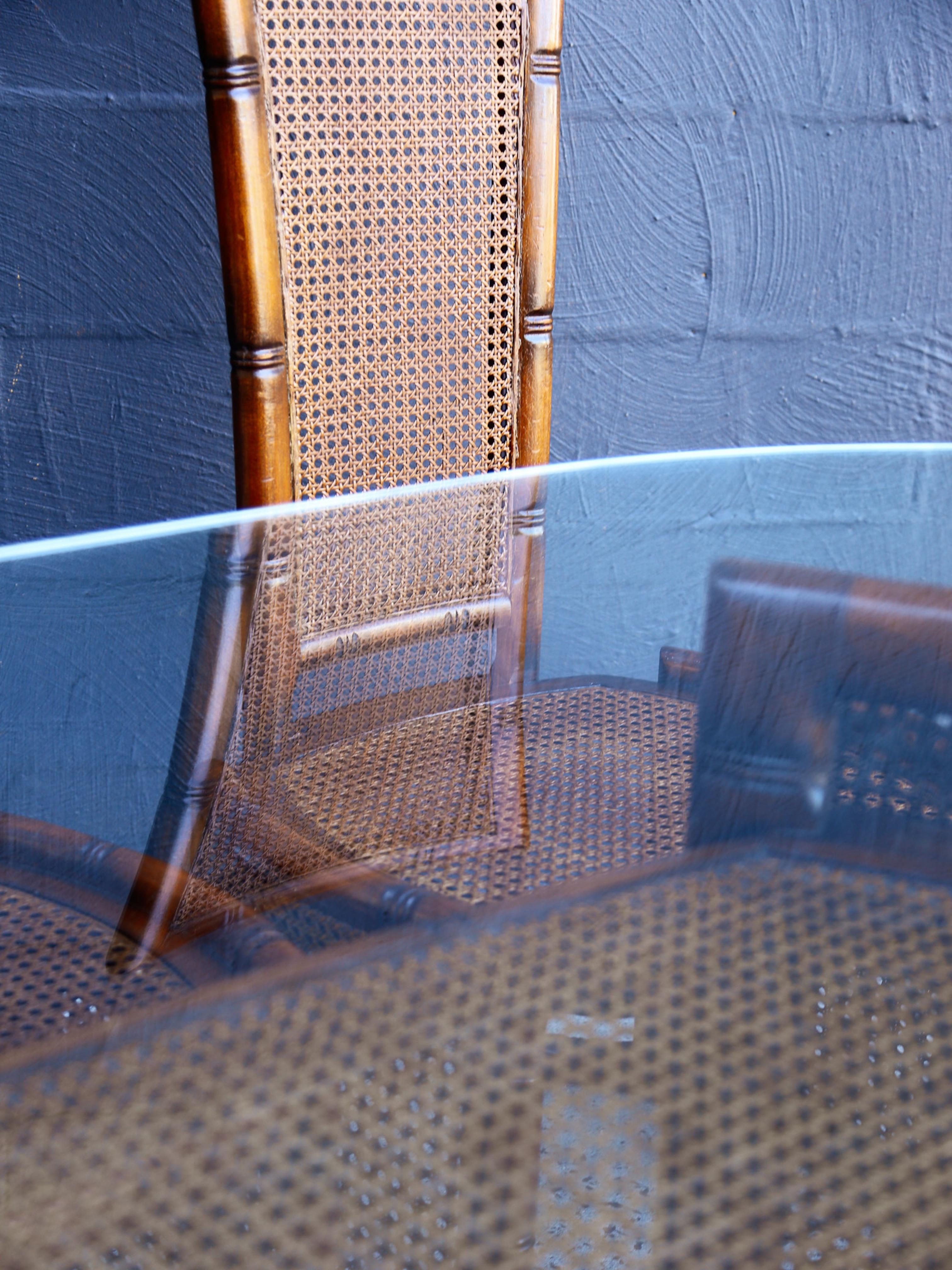 Mid-century Modern Rattan and Wood Dining Set by Marzio Cecchi for Studio Most For Sale 11