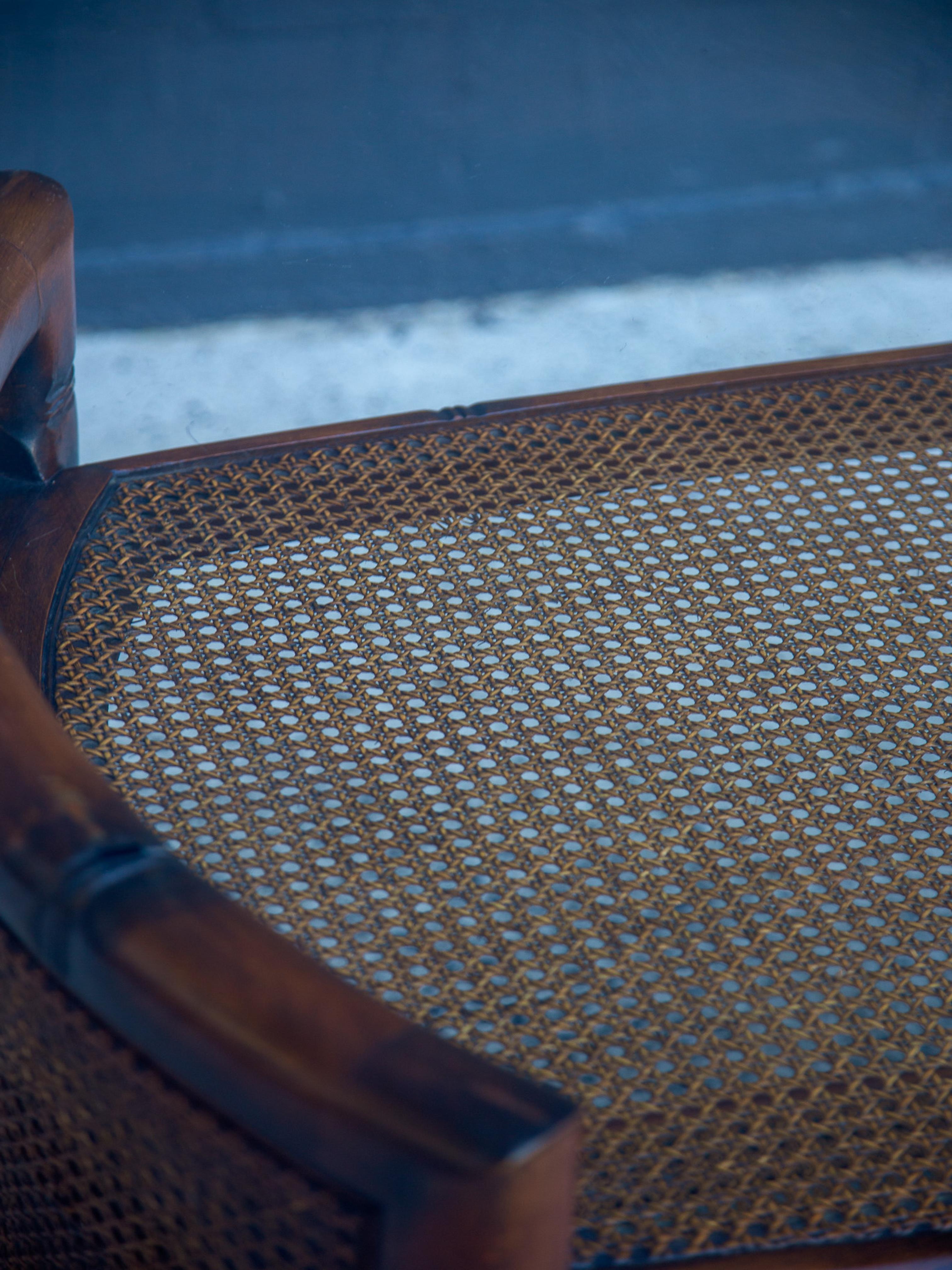 Italian Mid-century Modern Rattan and Wood Dining Set by Marzio Cecchi for Studio Most For Sale