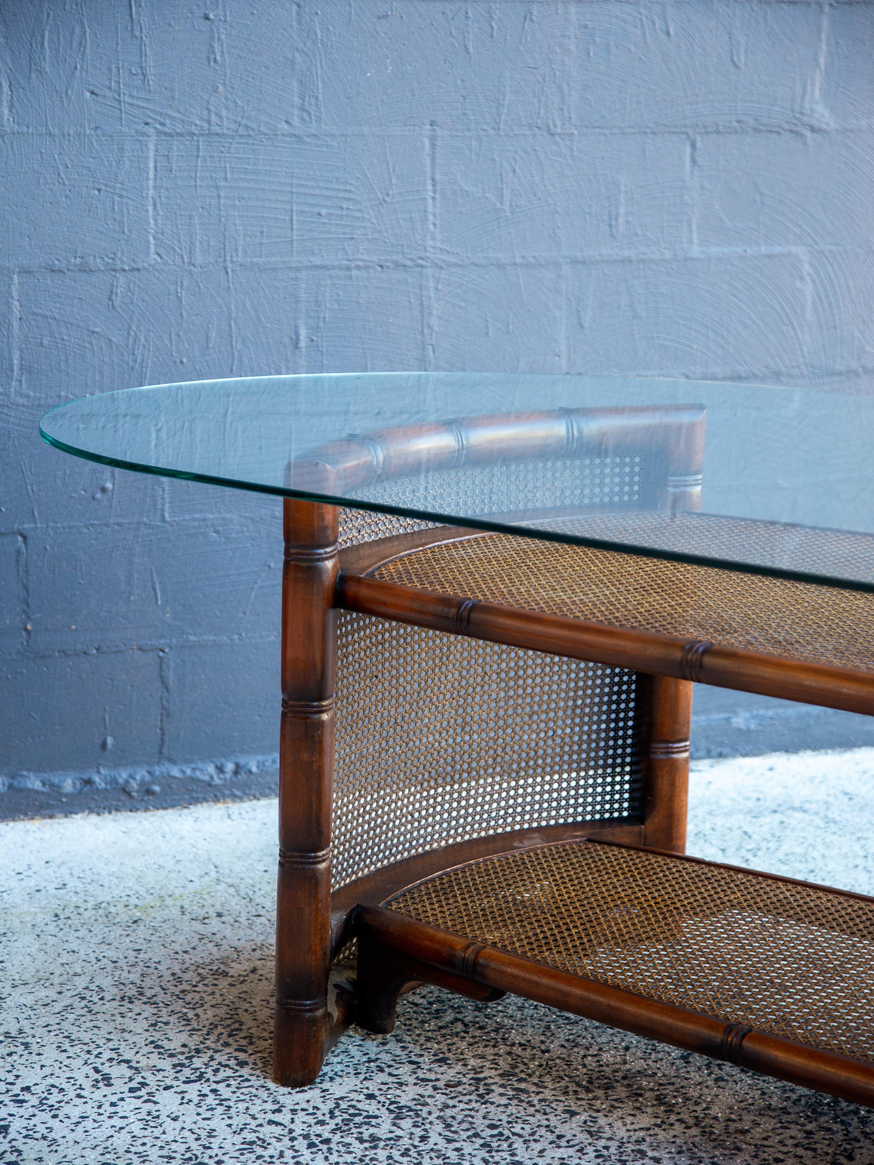 Mid-century Modern Rattan and Wood Dining Set by Marzio Cecchi for Studio Most In Good Condition For Sale In Byron Bay, NSW