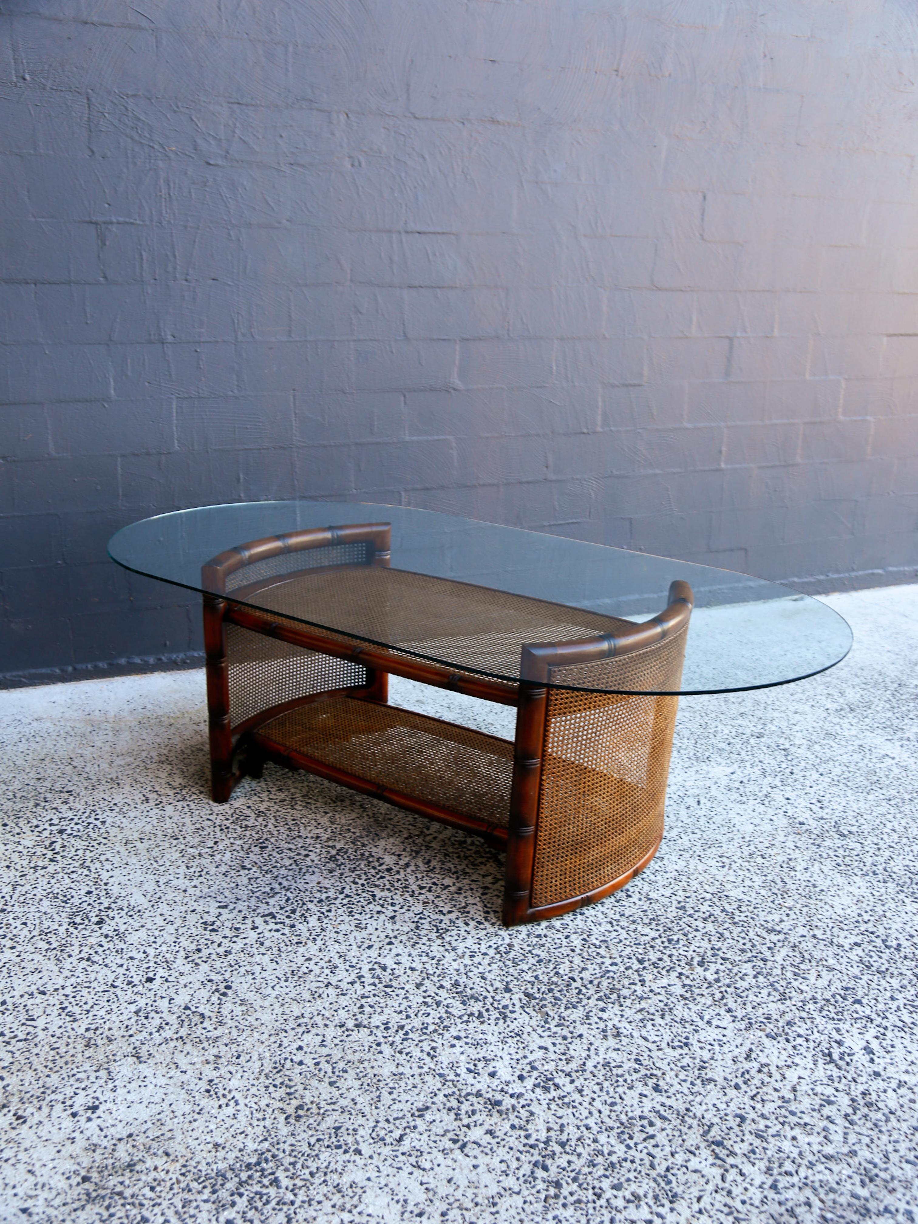 Late 20th Century Mid-century Modern Rattan and Wood Dining Set by Marzio Cecchi for Studio Most For Sale
