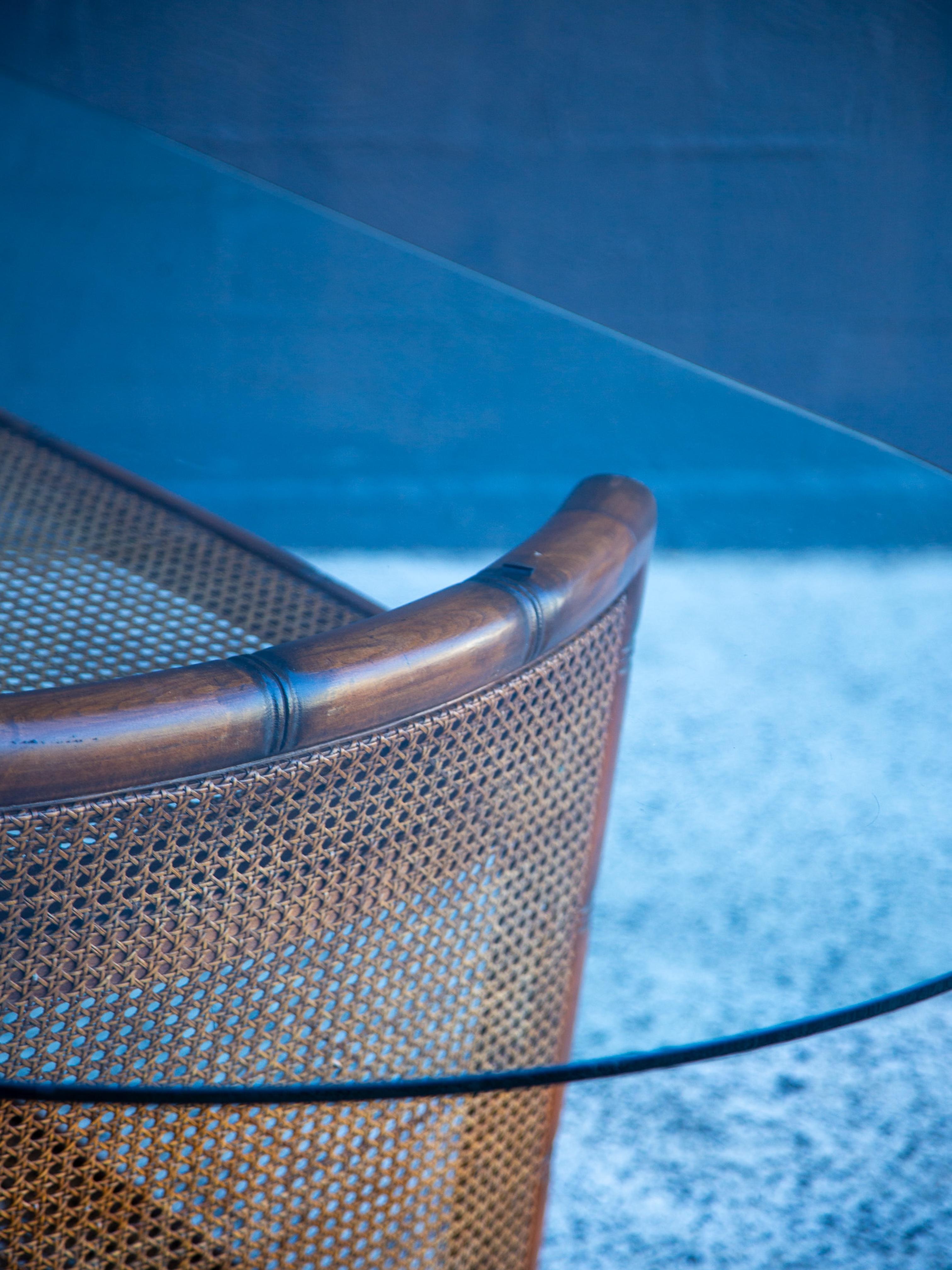 Mid-century Modern Rattan and Wood Dining Set by Marzio Cecchi for Studio Most For Sale 2