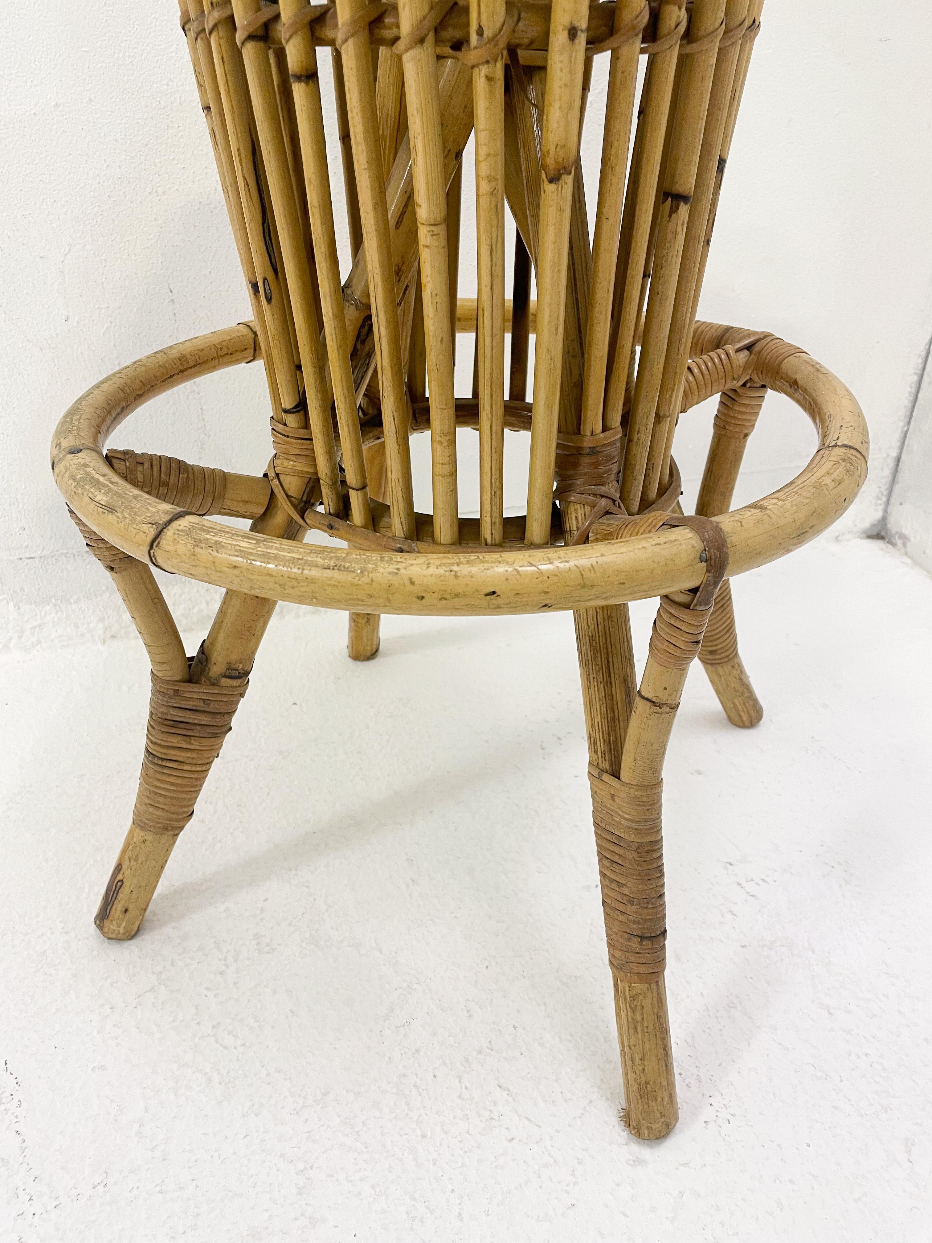 Mid-Century Modern Rattan Bar Stools, Italy, 1960s In Good Condition For Sale In Brussels, BE