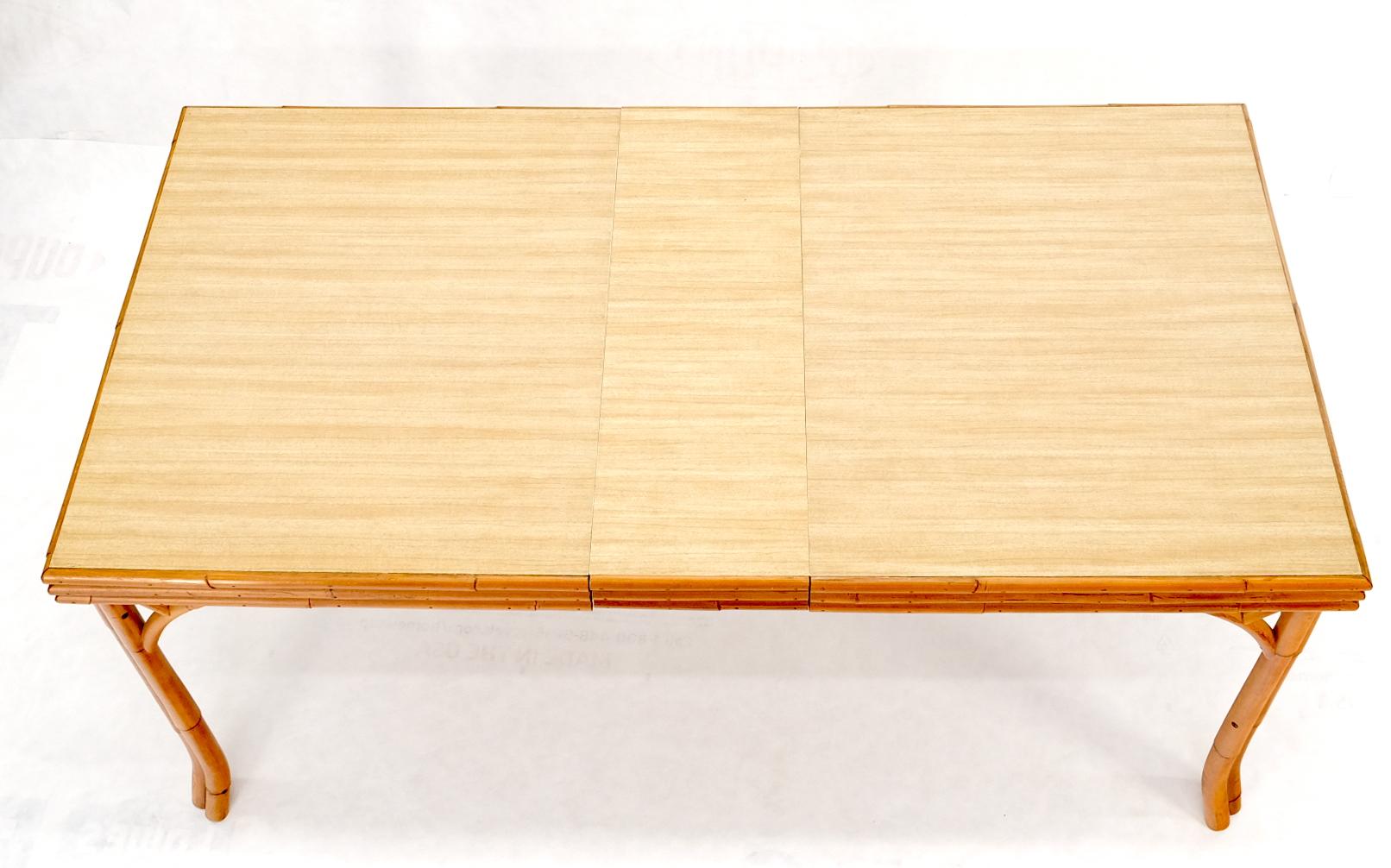 Mid Century Modern Rattan Base One Leaf Extension Board In Good Condition For Sale In Rockaway, NJ