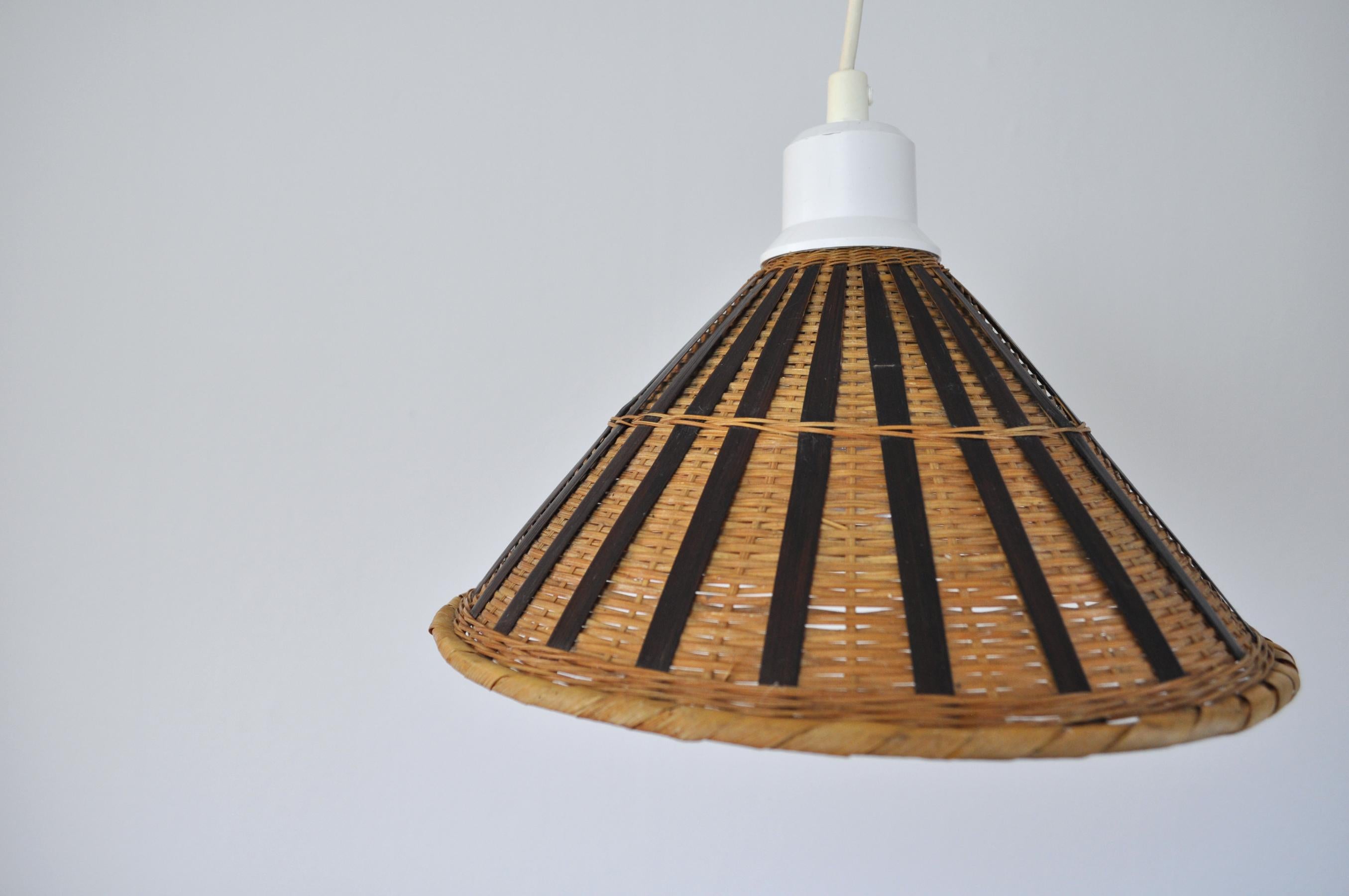 Mid-Century Modern Rattan Ceiling Lamp For Sale 2