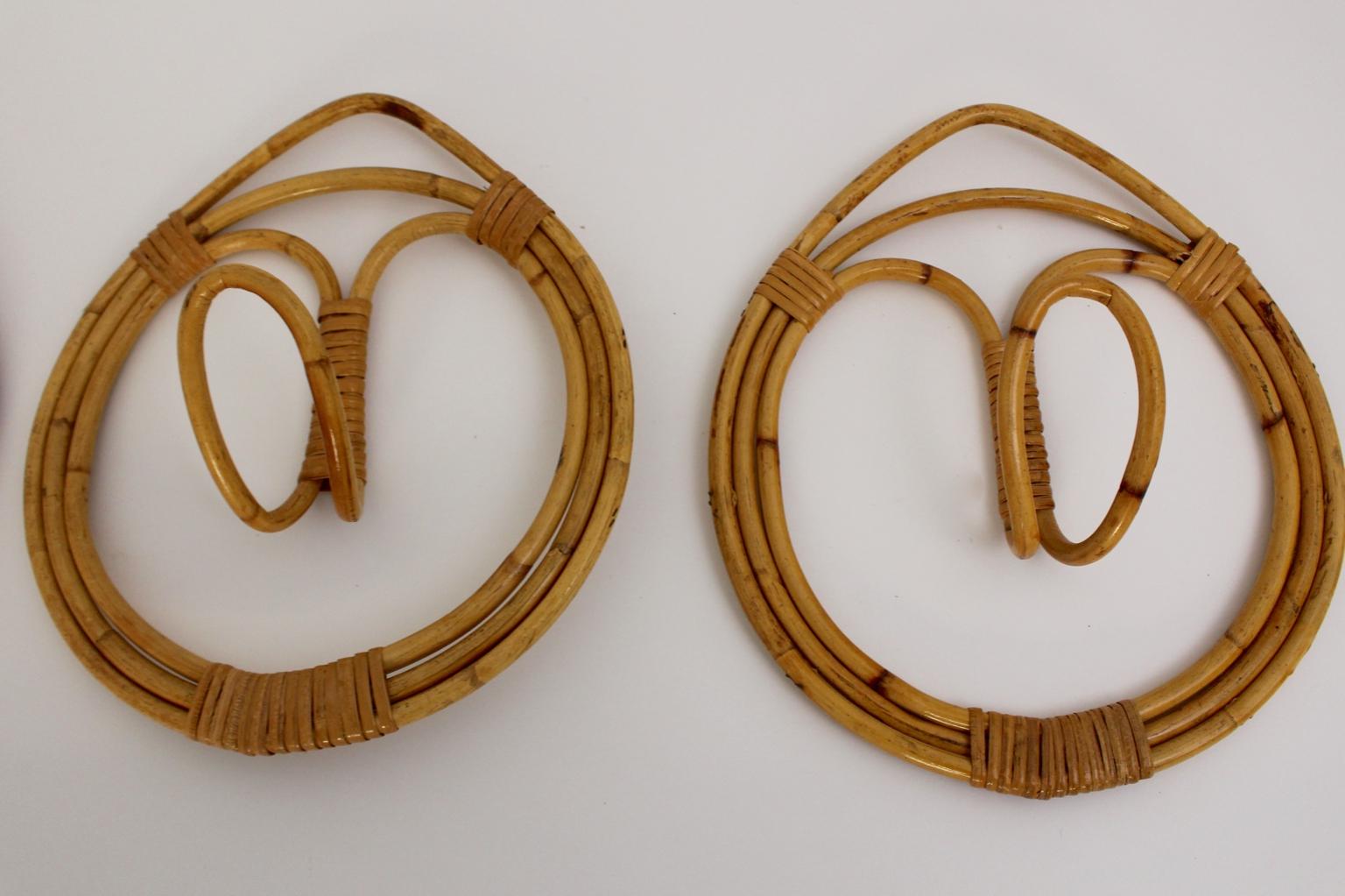 Mid-Century Modern Rattan Coat Hooks by Franco Albini & Franca Helg, 1961, Italy im Zustand „Gut“ in Vienna, AT