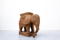 Mid-Century Modern Rattan Elephant, Italy, 1960s