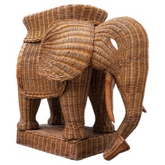 Mid-Century Modern Rattan Elephant, Italy, 1960s