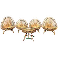 Mid-Century Modern Rattan Garden Furniture by Janine Abraham Dirk Jan Rol, 1950s