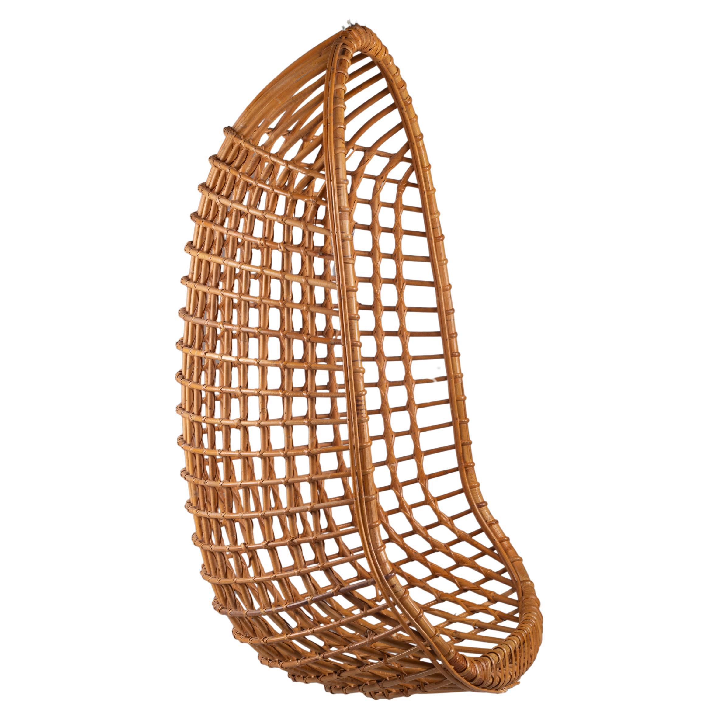 Mid-century modern rattan hanging chair
