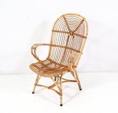 Mid-Century Modern Rattan Lounge Chair, 1960s