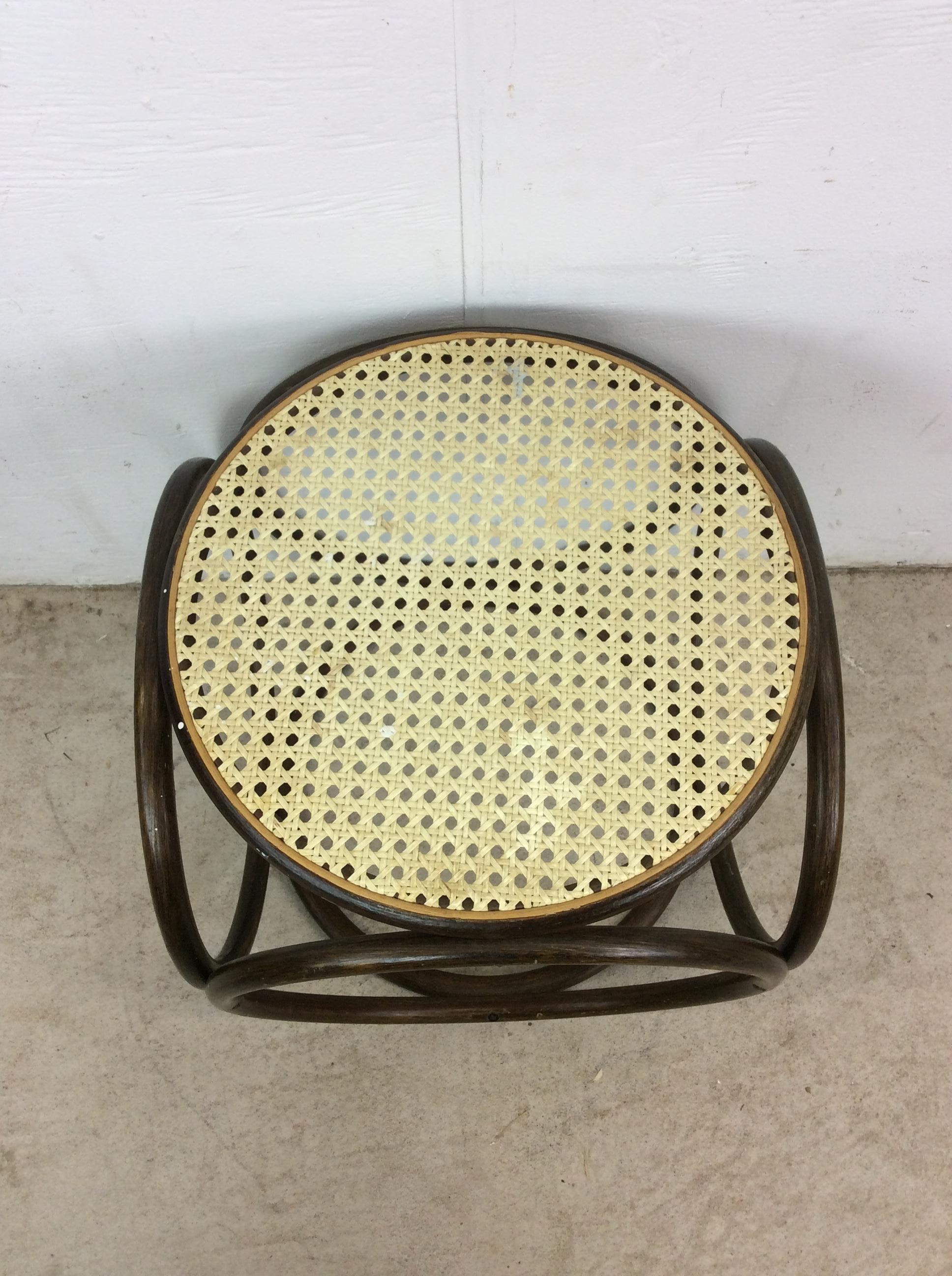 Otomana de Ratán Moderna de Mitad de Siglo con Tapa de Caña Estadounidense en venta