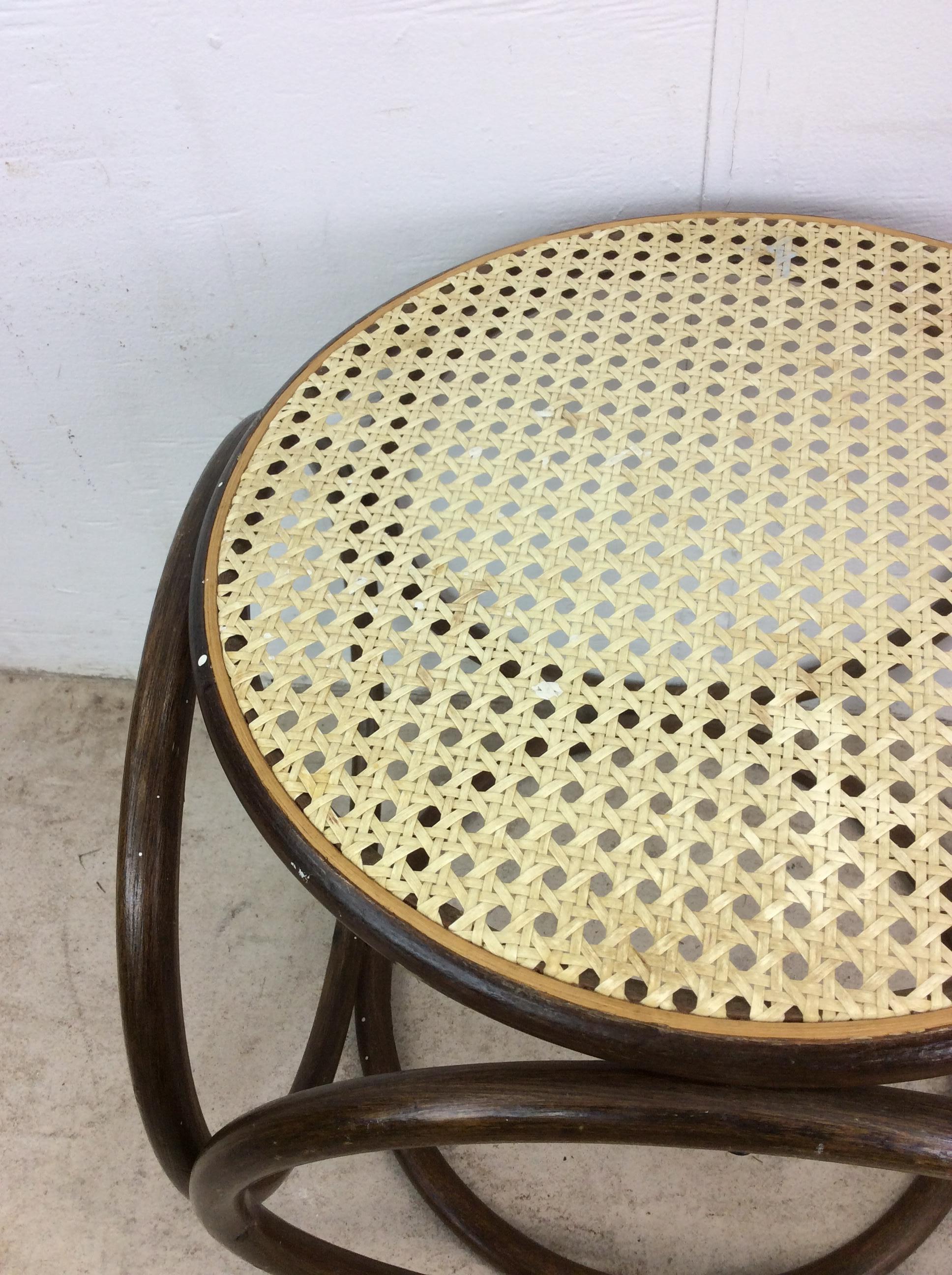 Otomana de Ratán Moderna de Mitad de Siglo con Tapa de Caña en Bueno estado para la venta en Freehold, NJ