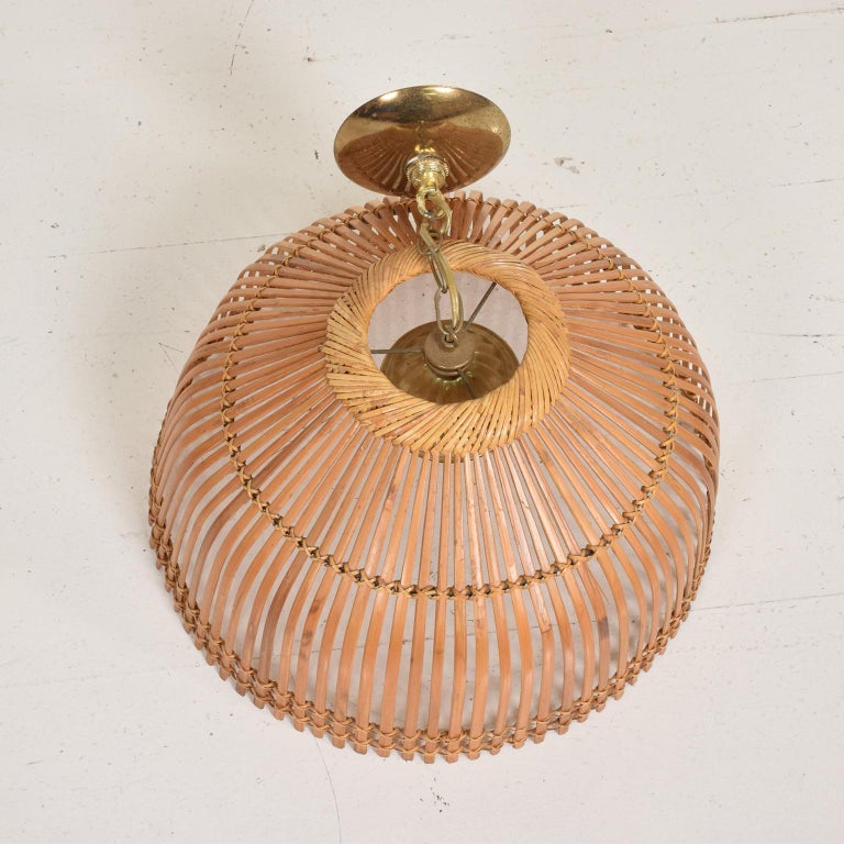 Mid Century Modern Rattan Pendant Ceiling Hanging Lamp