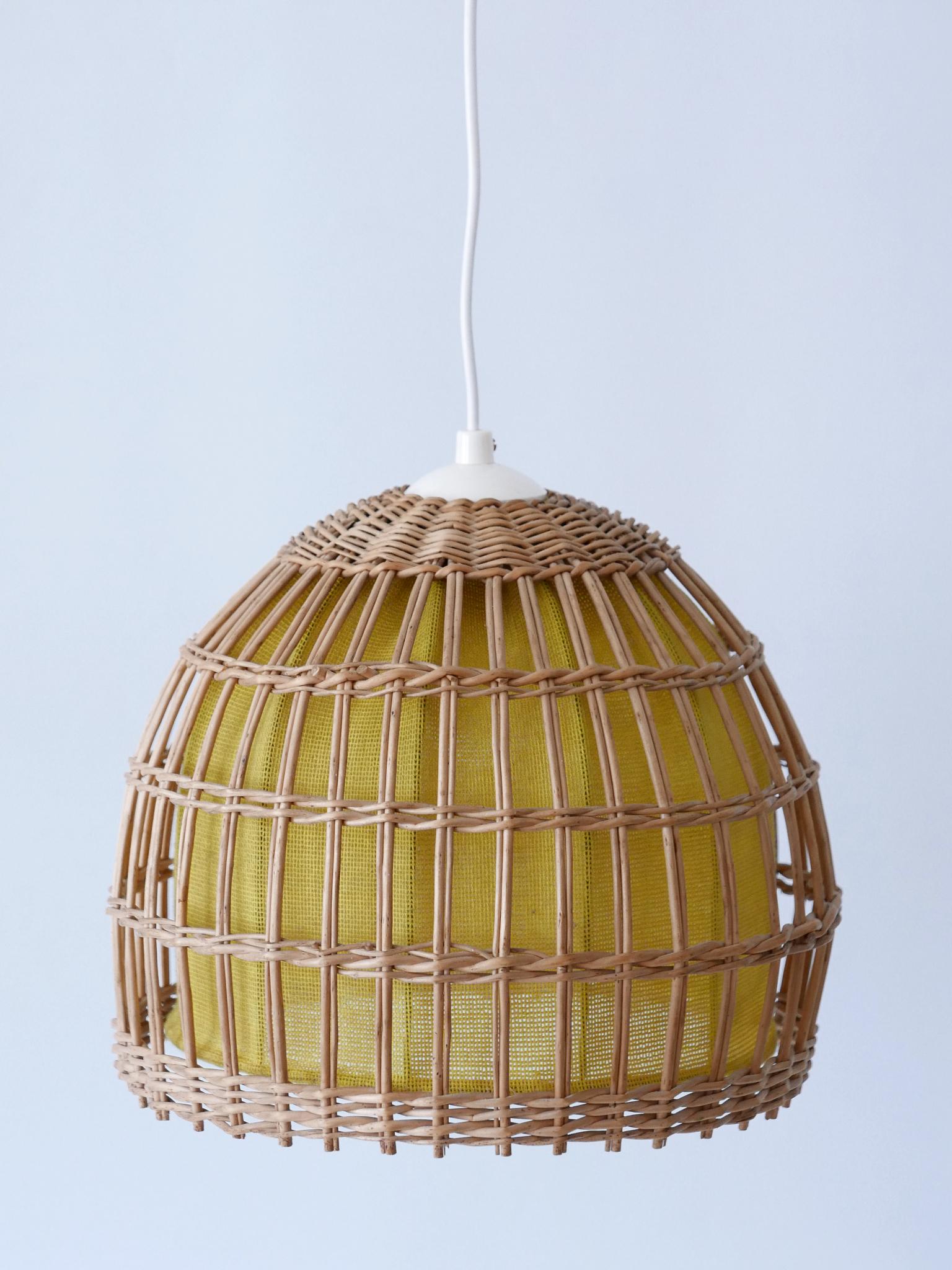 Mid-Century Modern Rattan Pendant Lamp or Hanging Light Germany 1960s For Sale 5